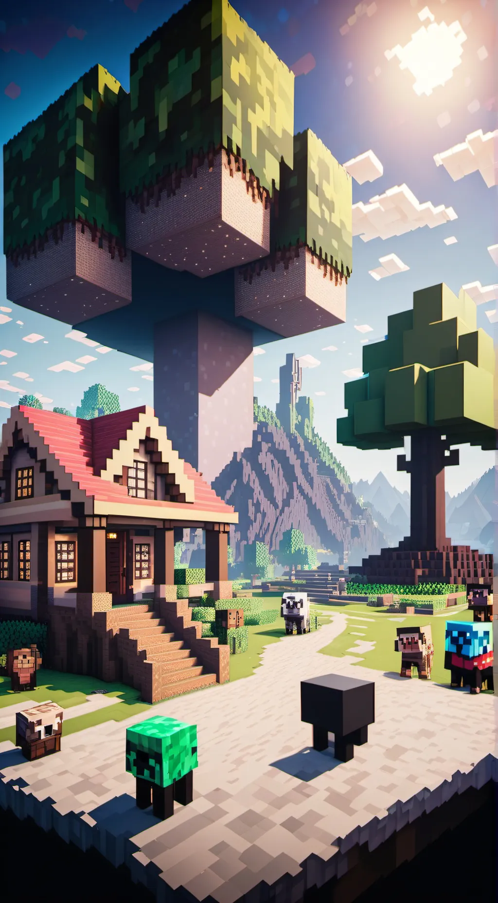 ai character: Minecraft background