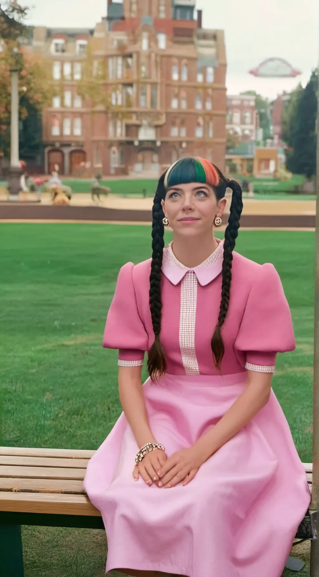 ai character: Melanie Martinez  background