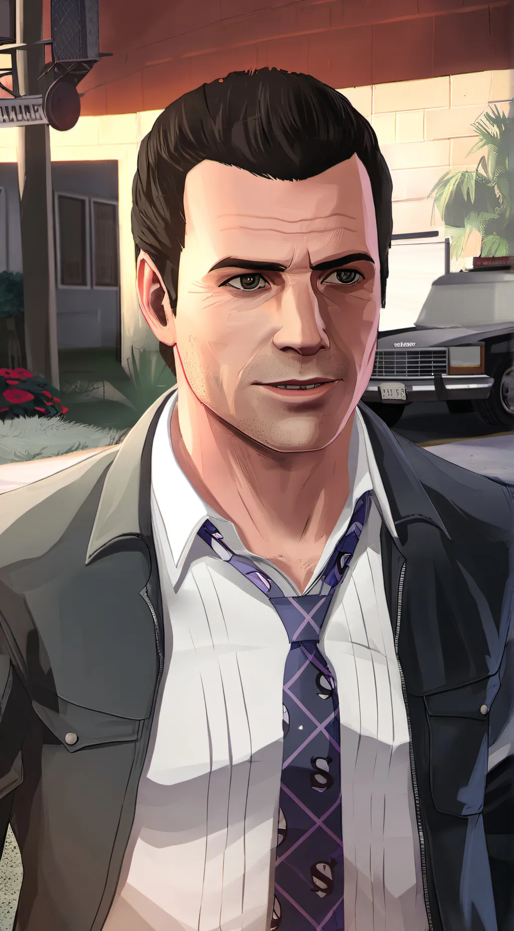 ai character: Michael de santa  background