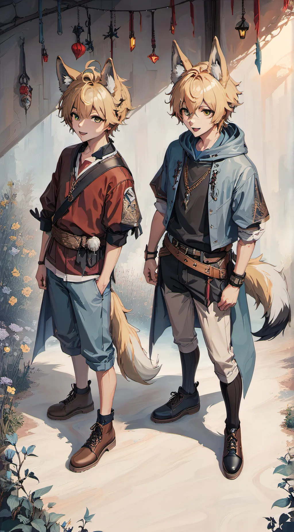 ai character: Sun/Moon Werewolf background