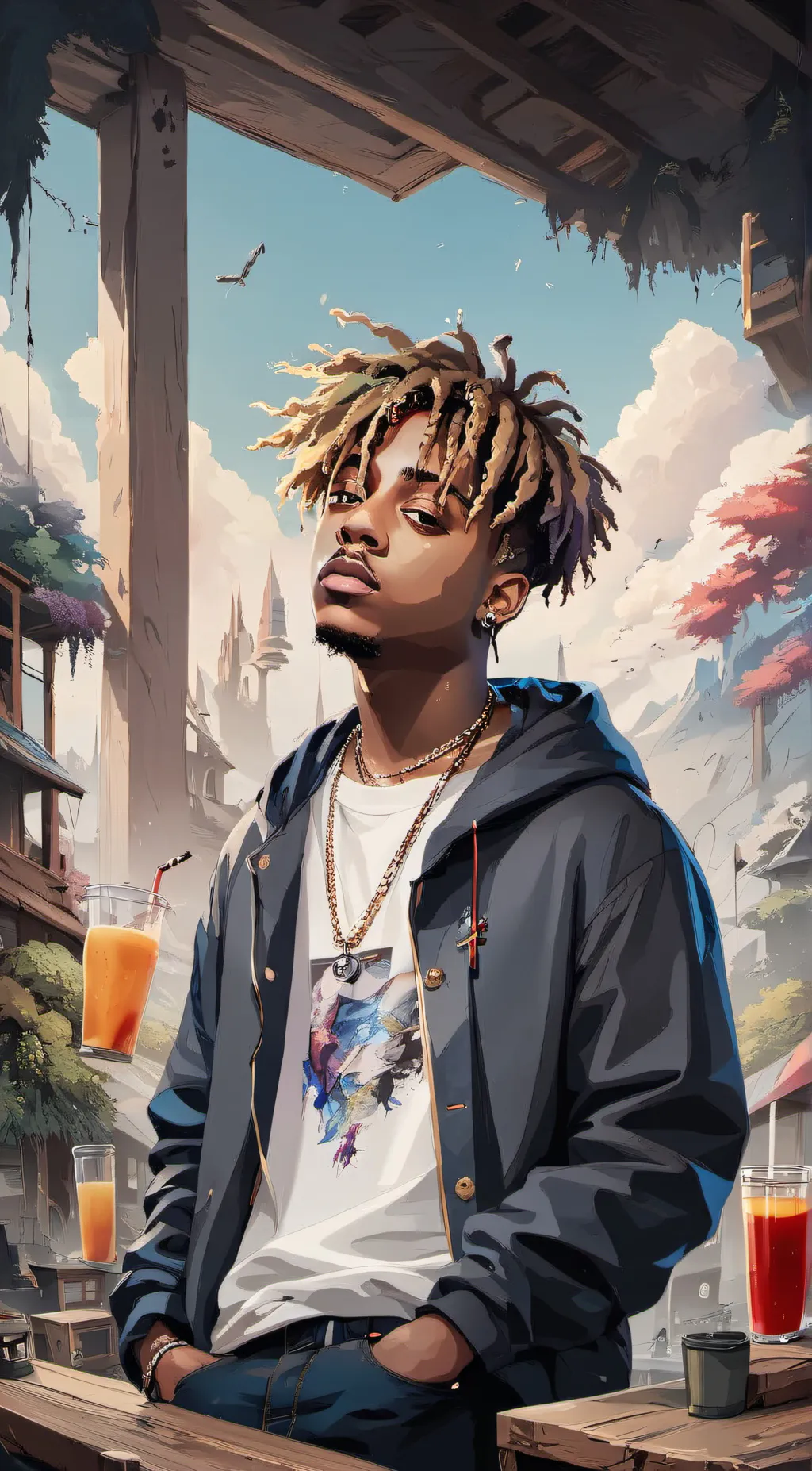 ai character: Juice WRLD background