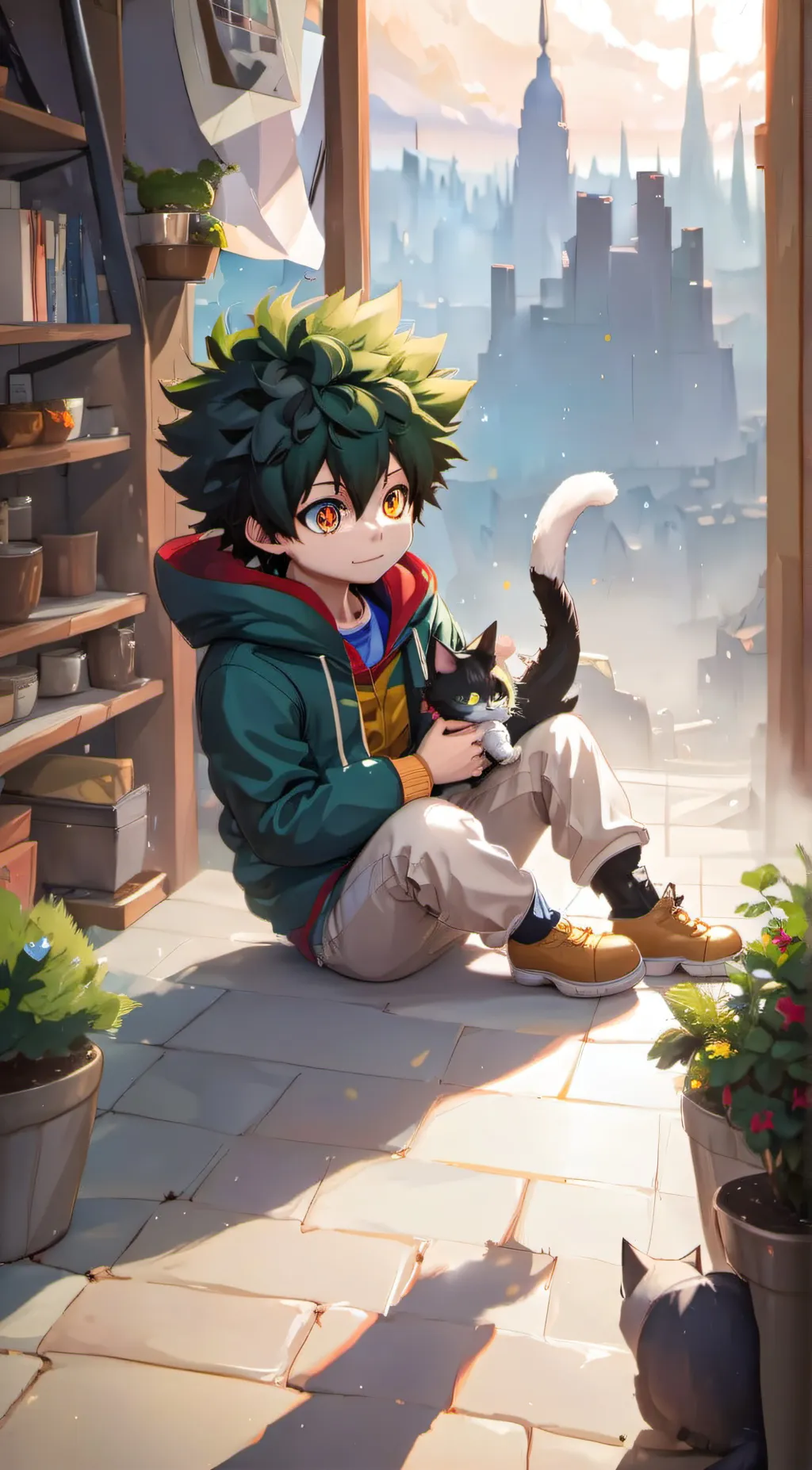 ai character: Deku and mia background