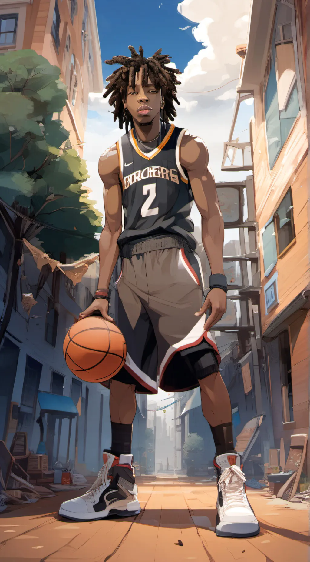 ai character: Treyvon🏀🕷️ background