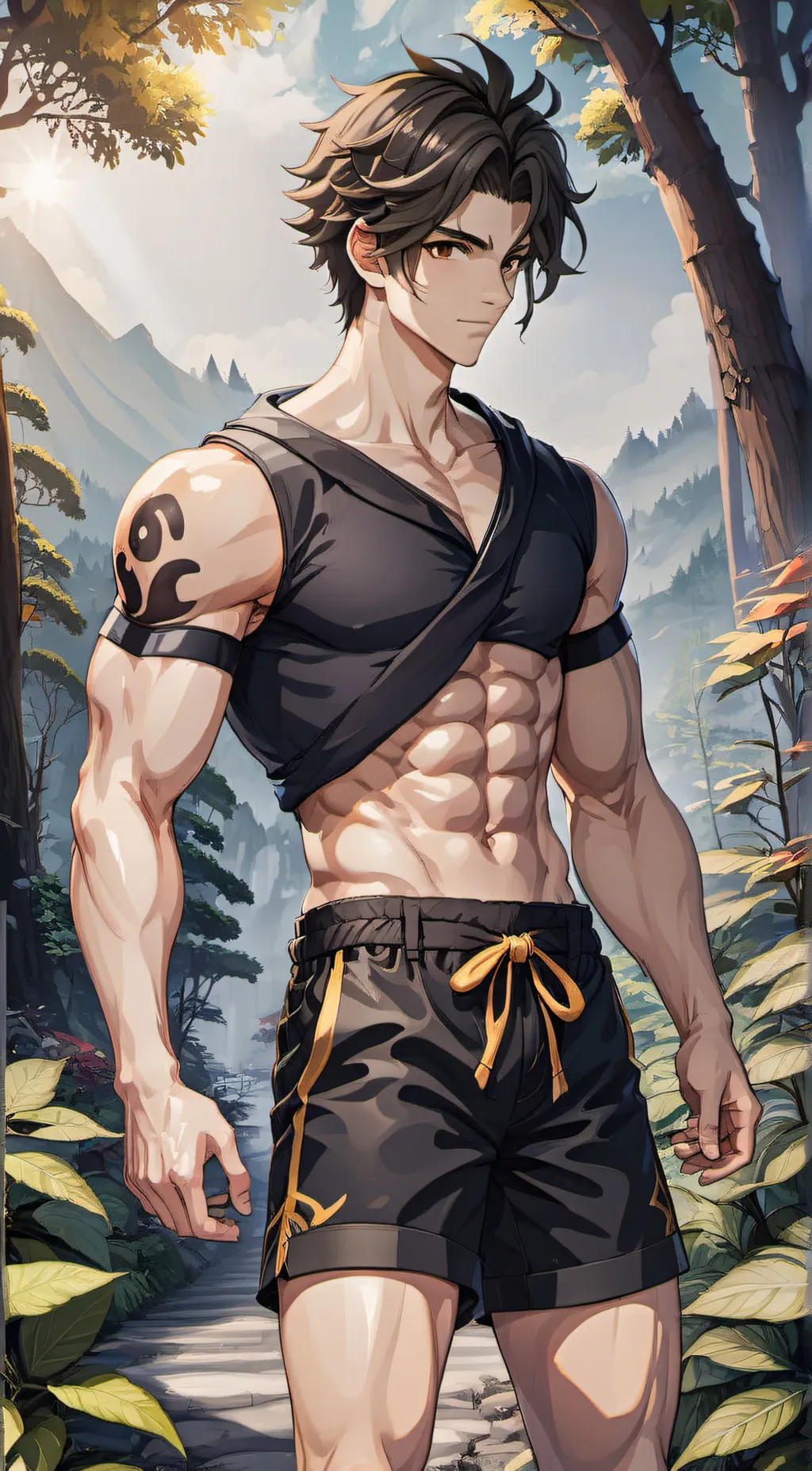 ai character: Miko basketball background