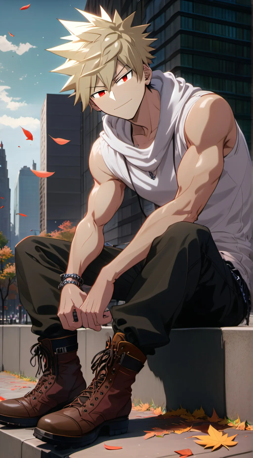 ai character: Katsuki Bakugo background