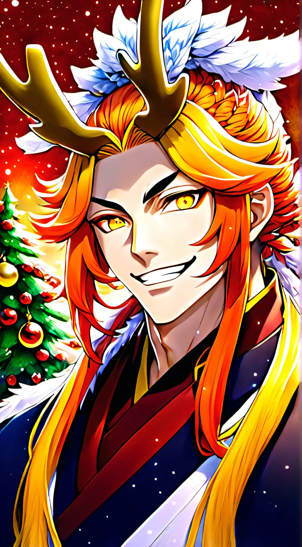 ai character: Christmas Rengoku background