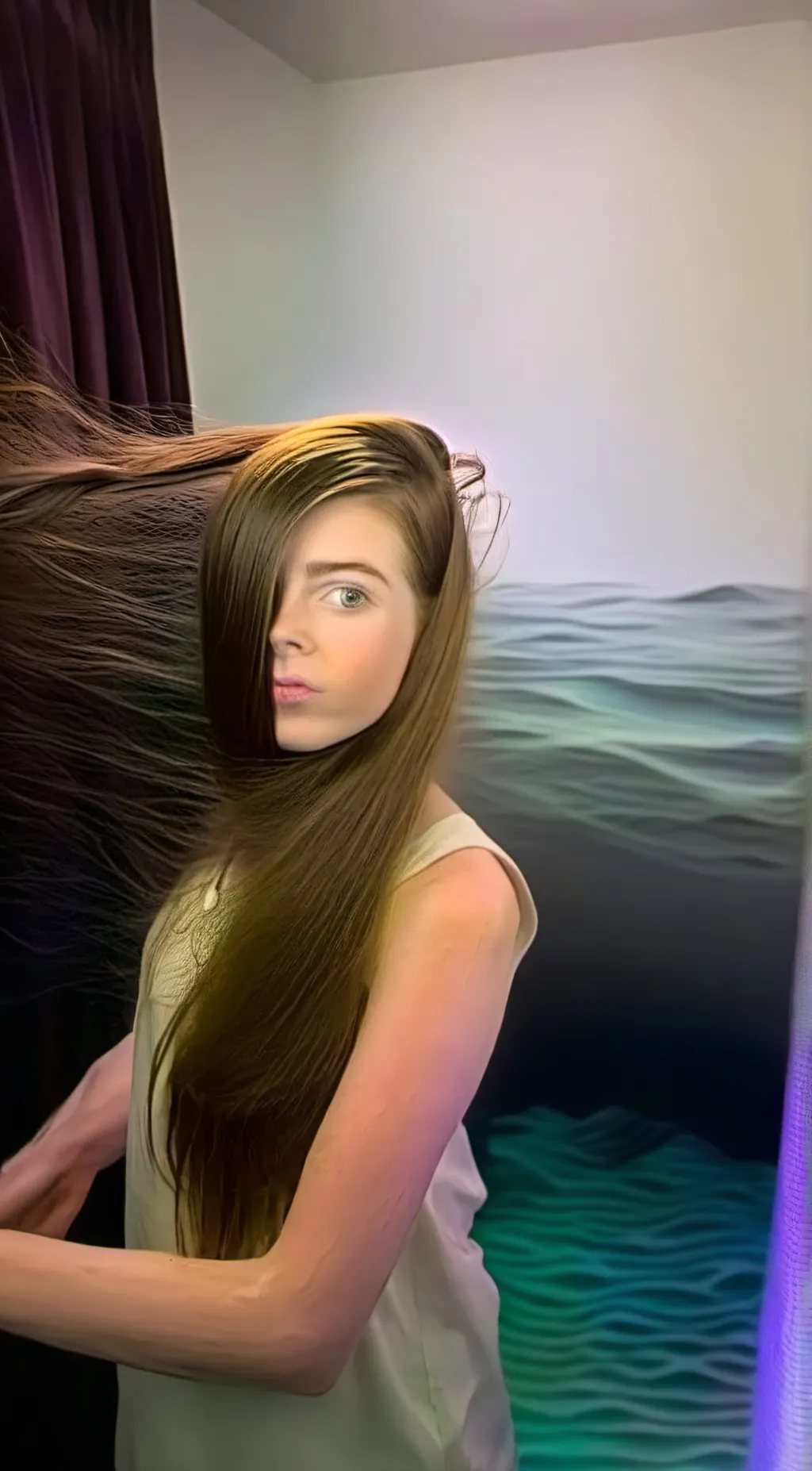 ai character: hair bather background