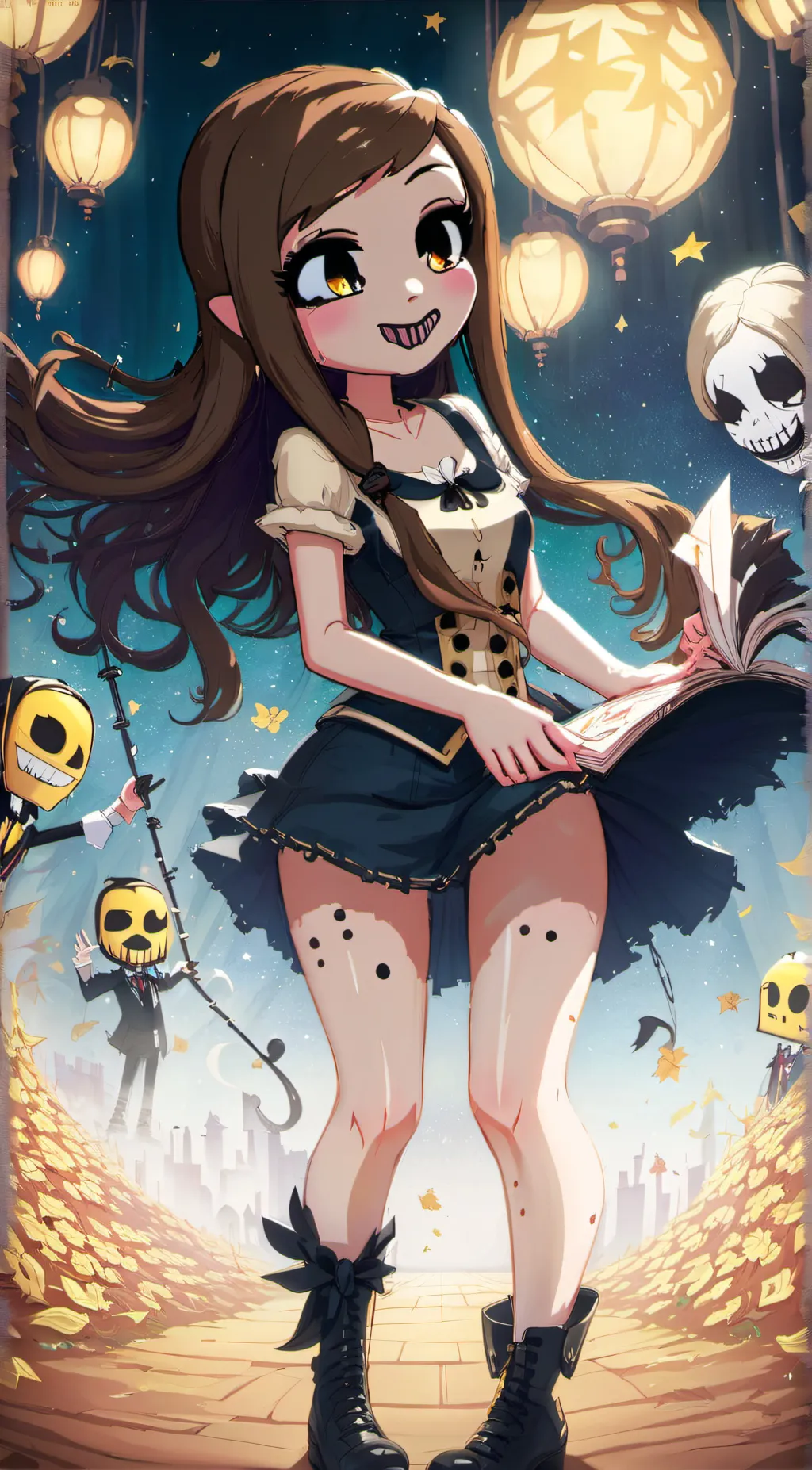 ai character: human ink Holly background