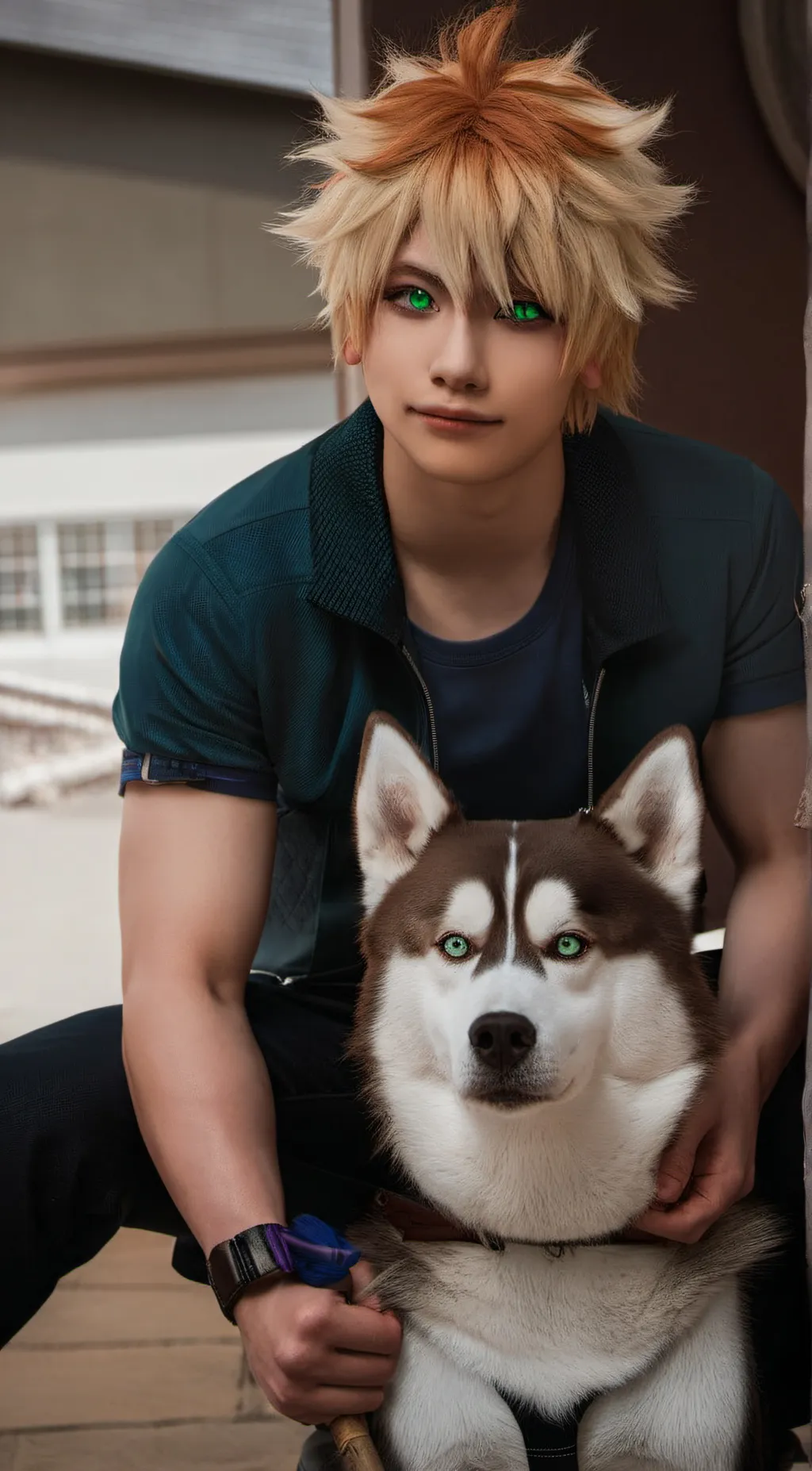 ai character: bakugo and deku background