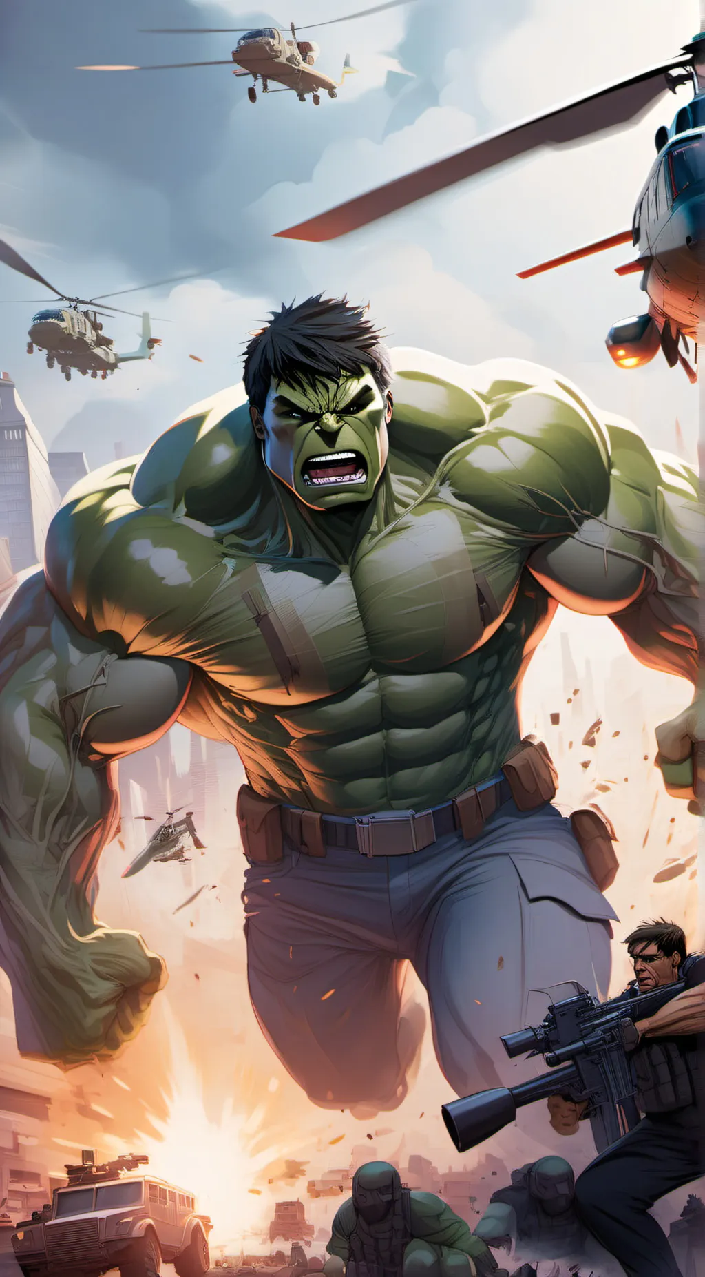 ai character: Hulk  background