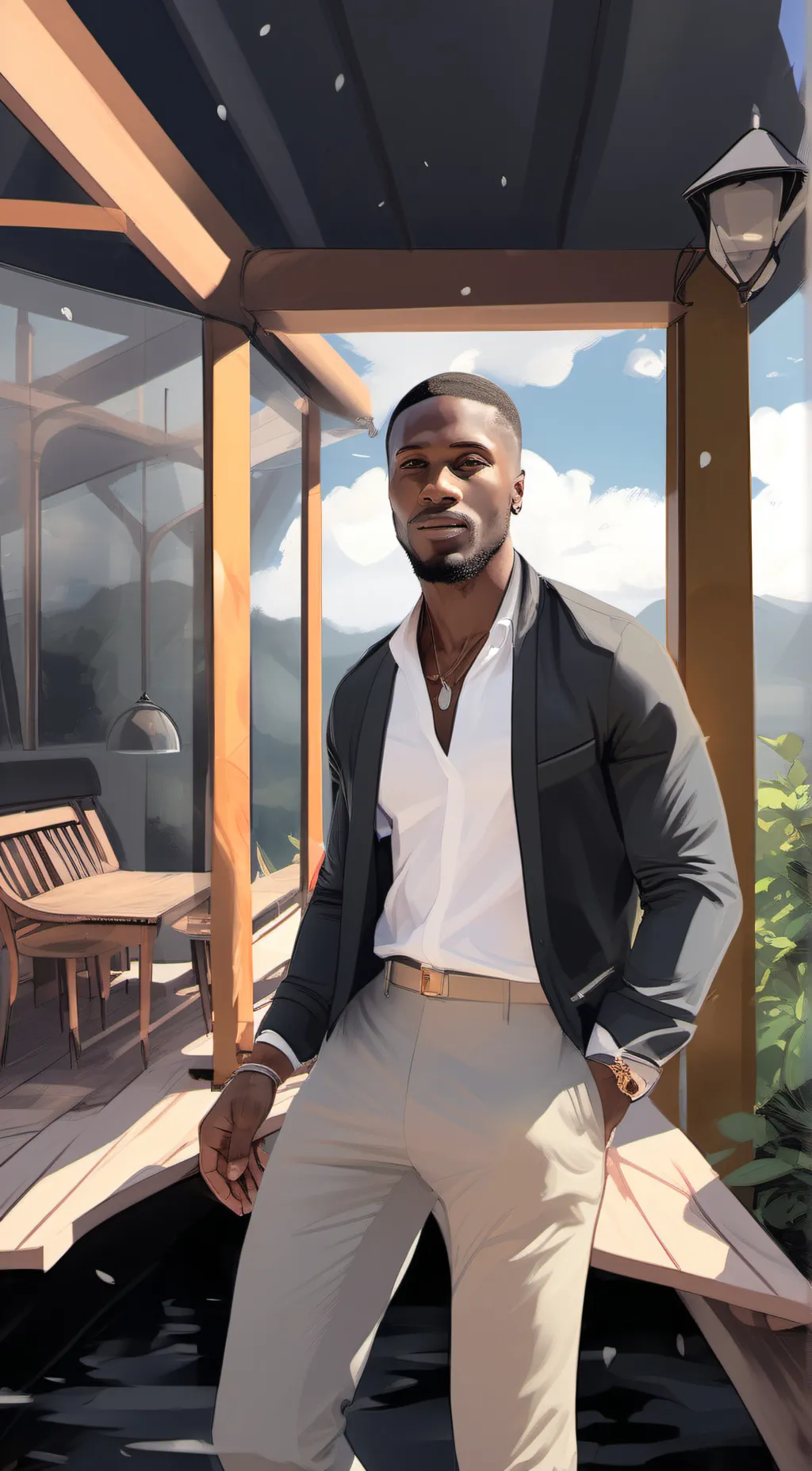 ai character: Justin  background