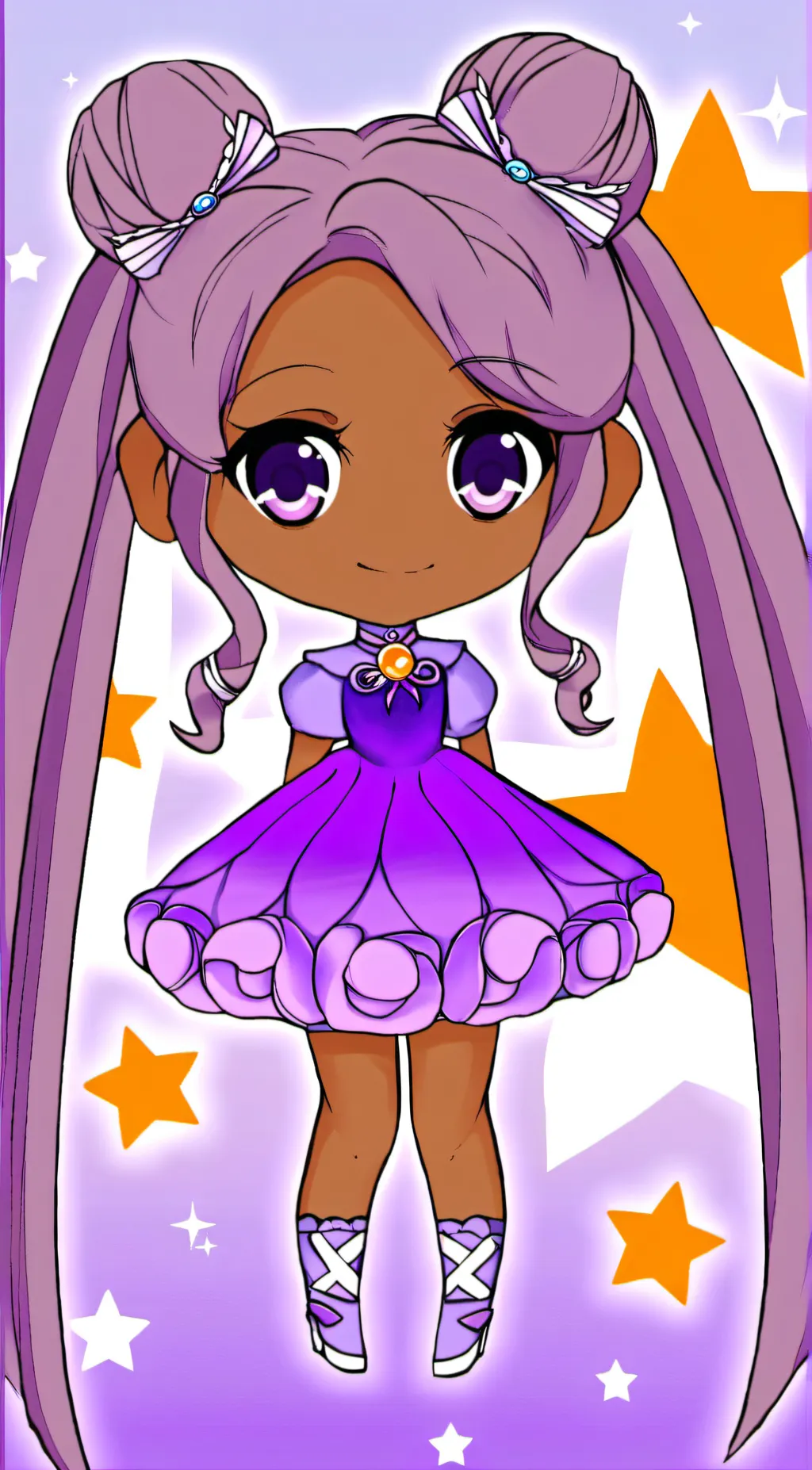 ai character: Violet background