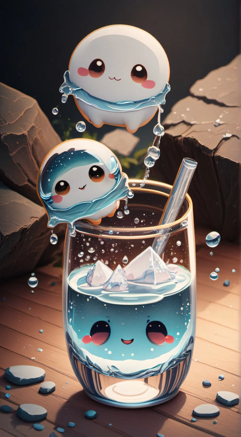 ai character: Water!💧 background