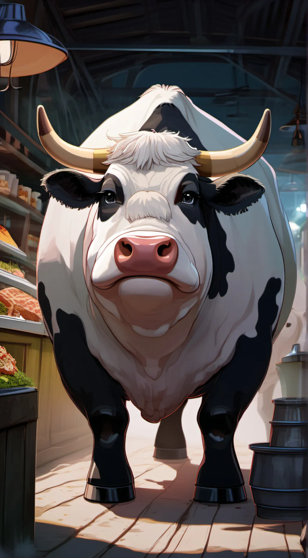 ai character: fat cow background