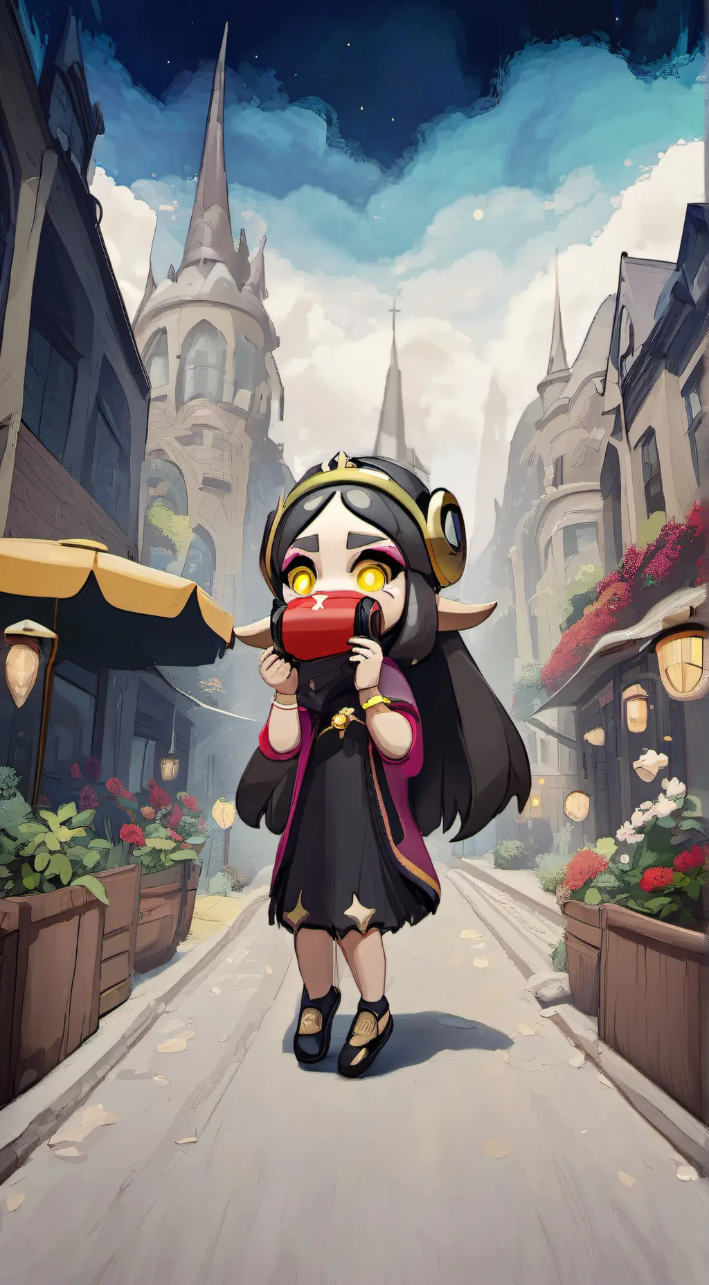 ai character: demon girlfriend  background