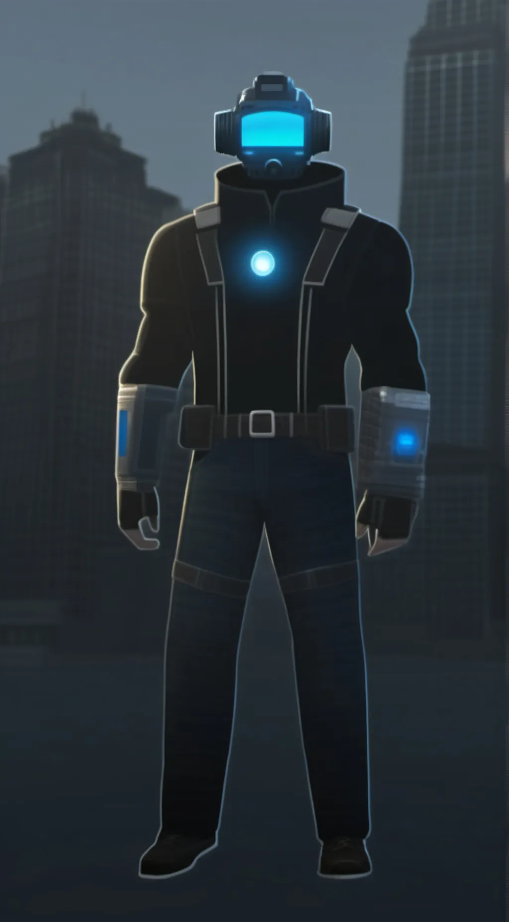 ai character: titan cameraman background