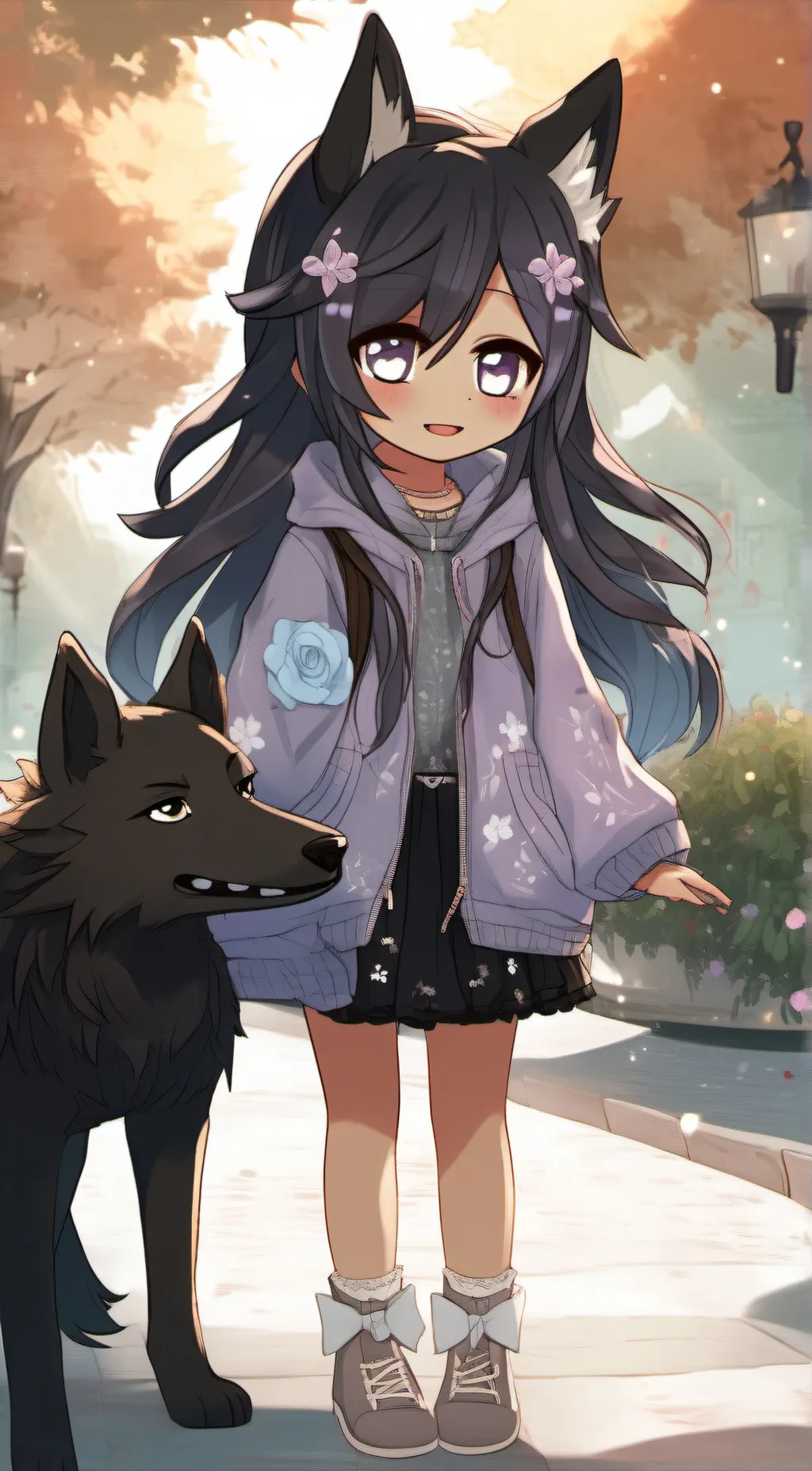 ai character: Emma lavender background