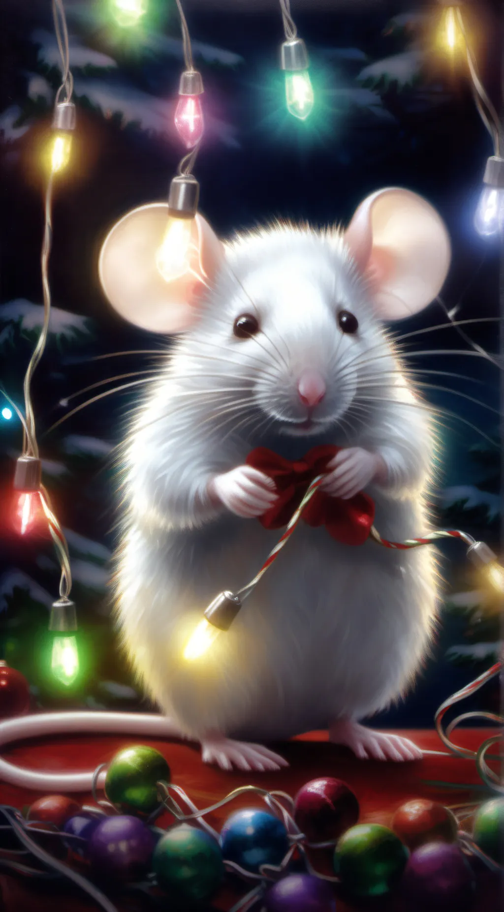 ai character: snowy background