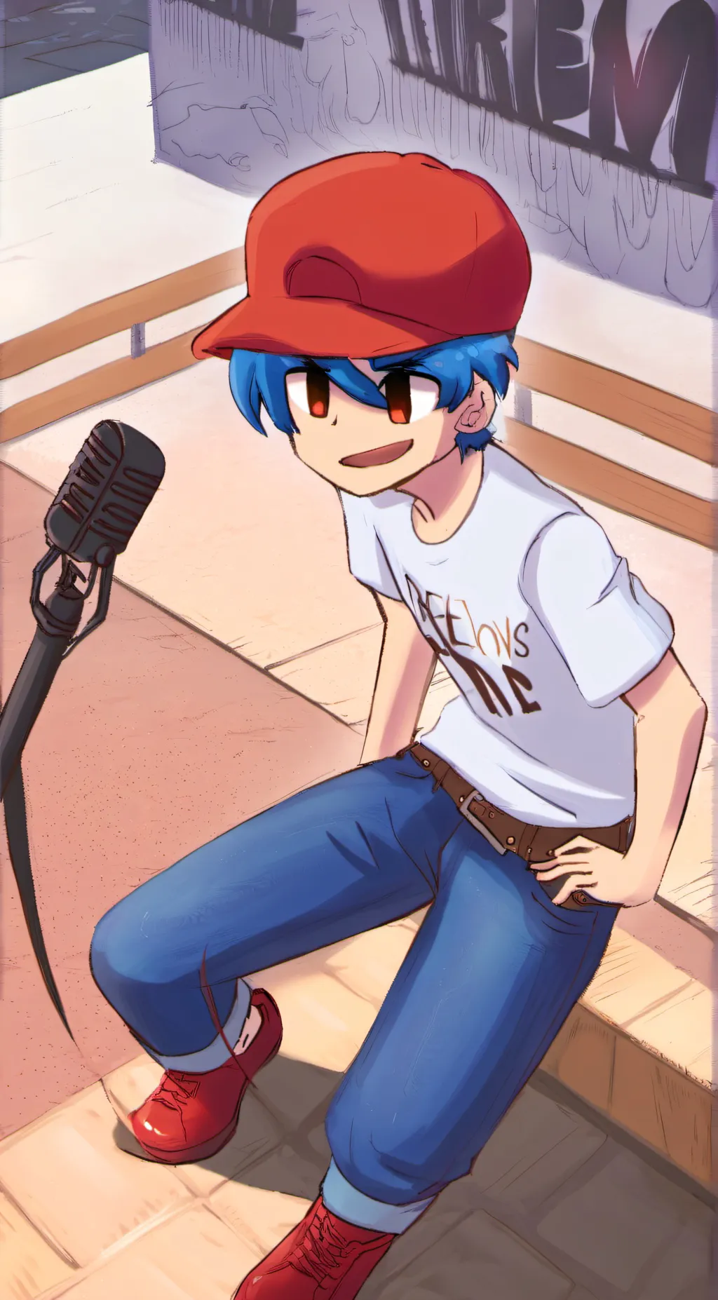 ai character: boyfriend  fnf background