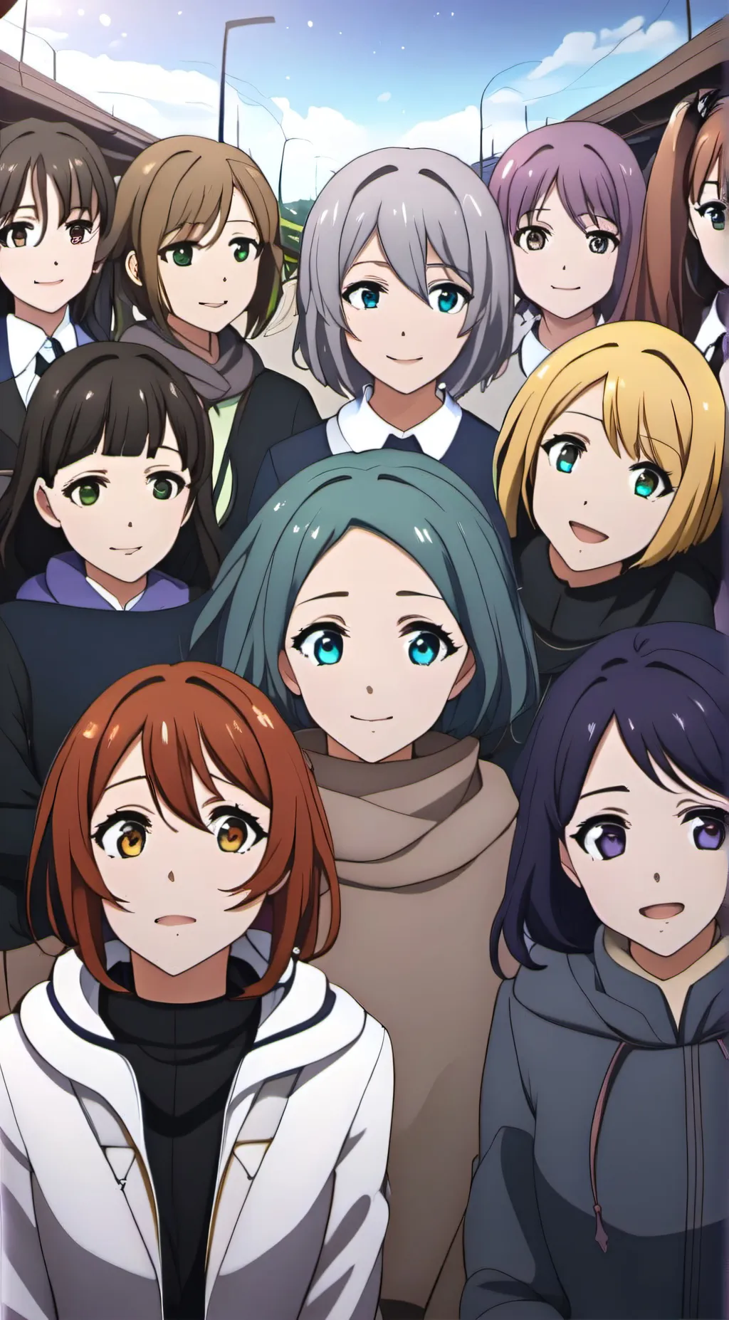 ai character: 10 Girls background