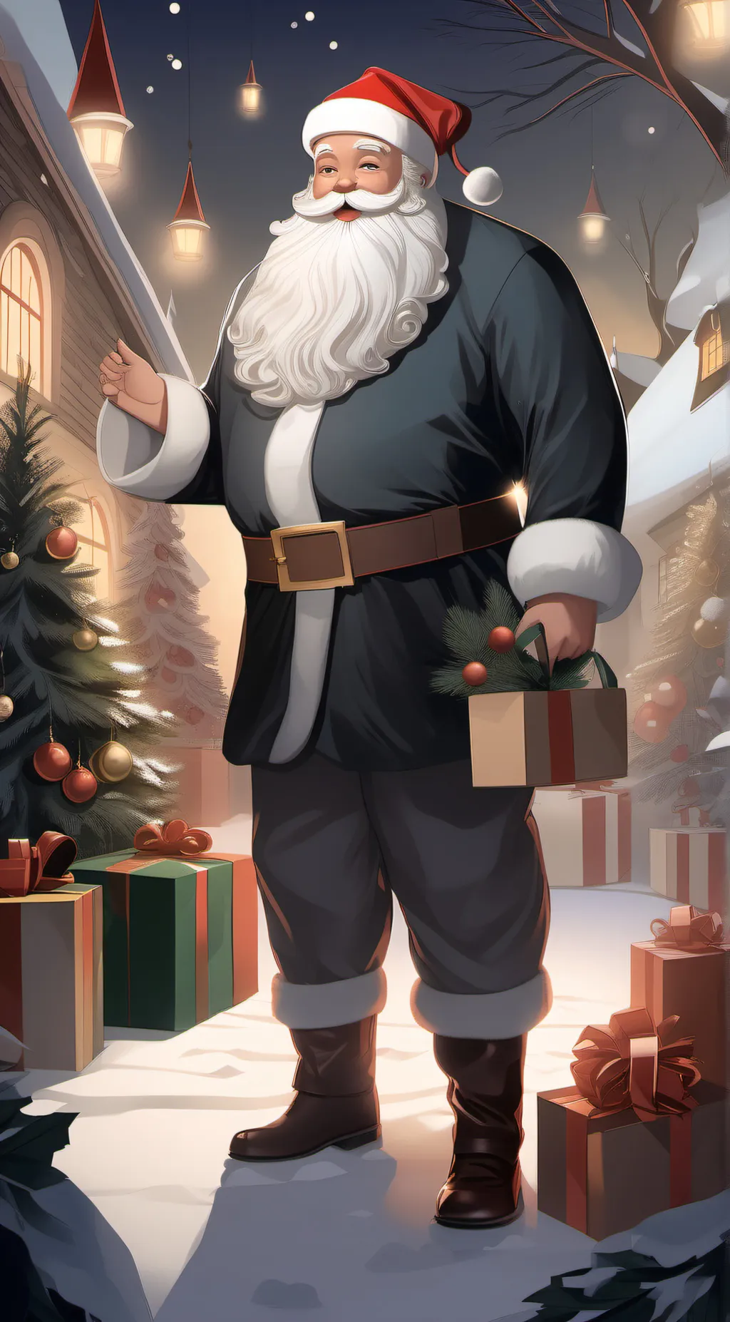 ai character: Santa Claus  background