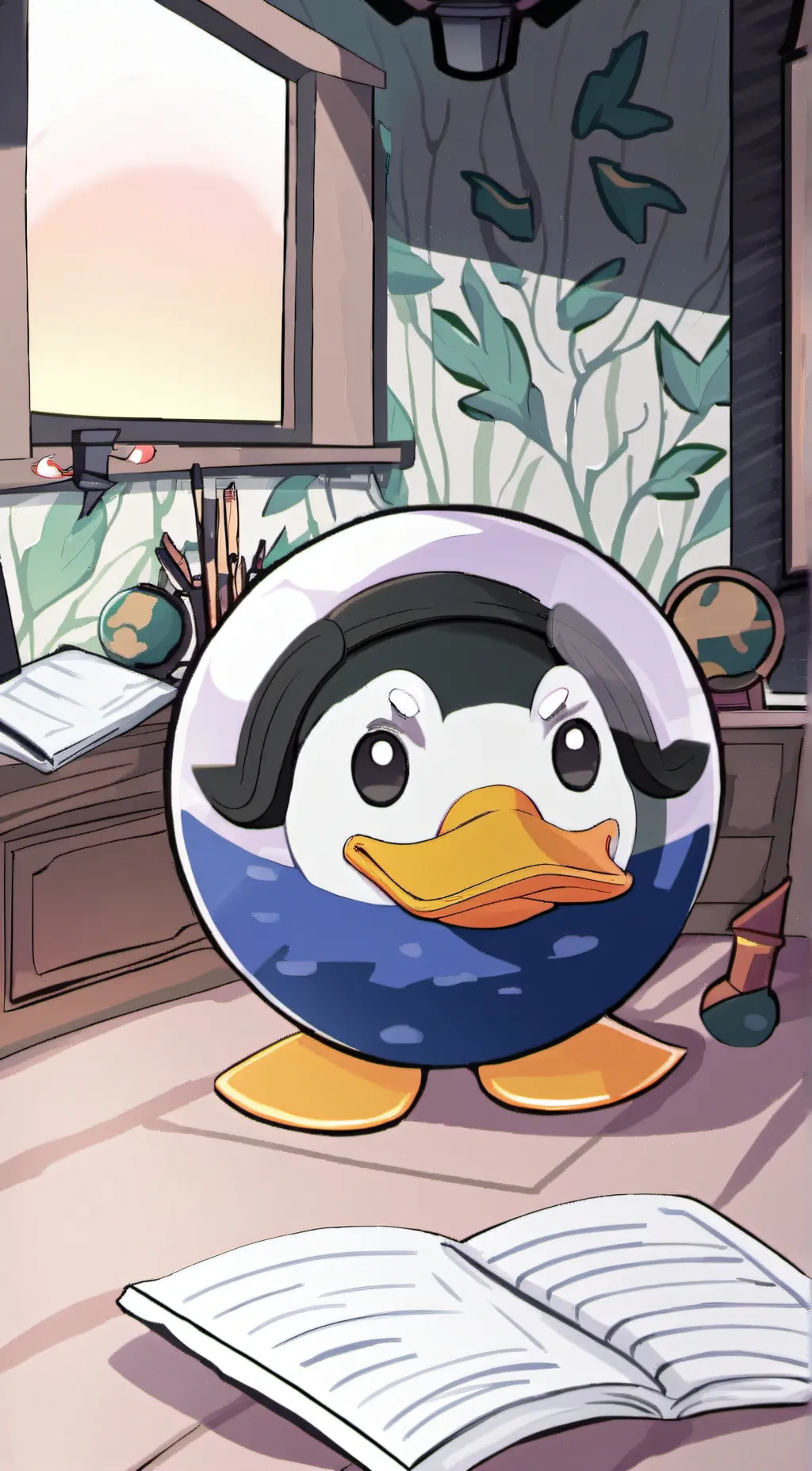 ai character: duck sphere background