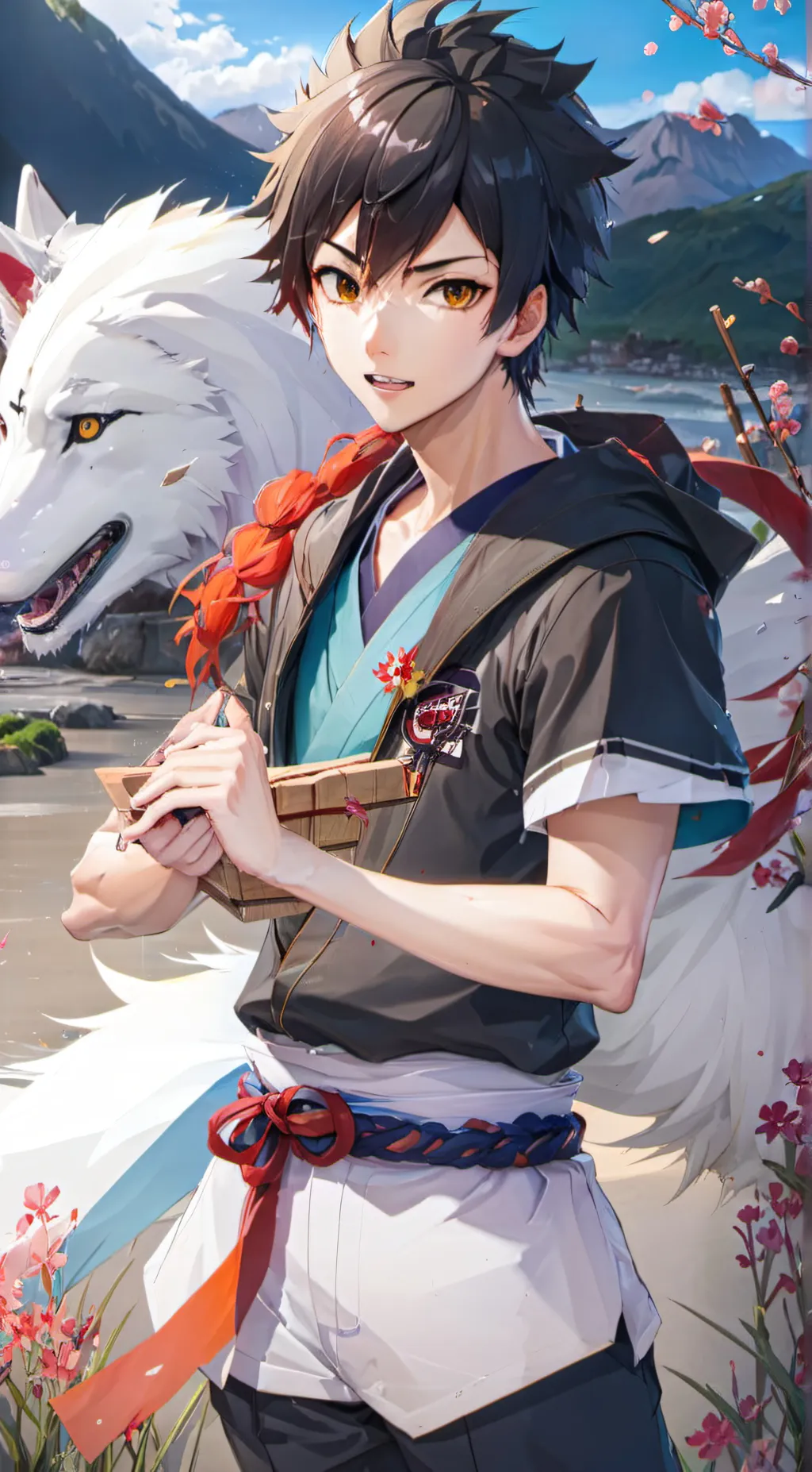 ai character: Kiba Inuzuka background