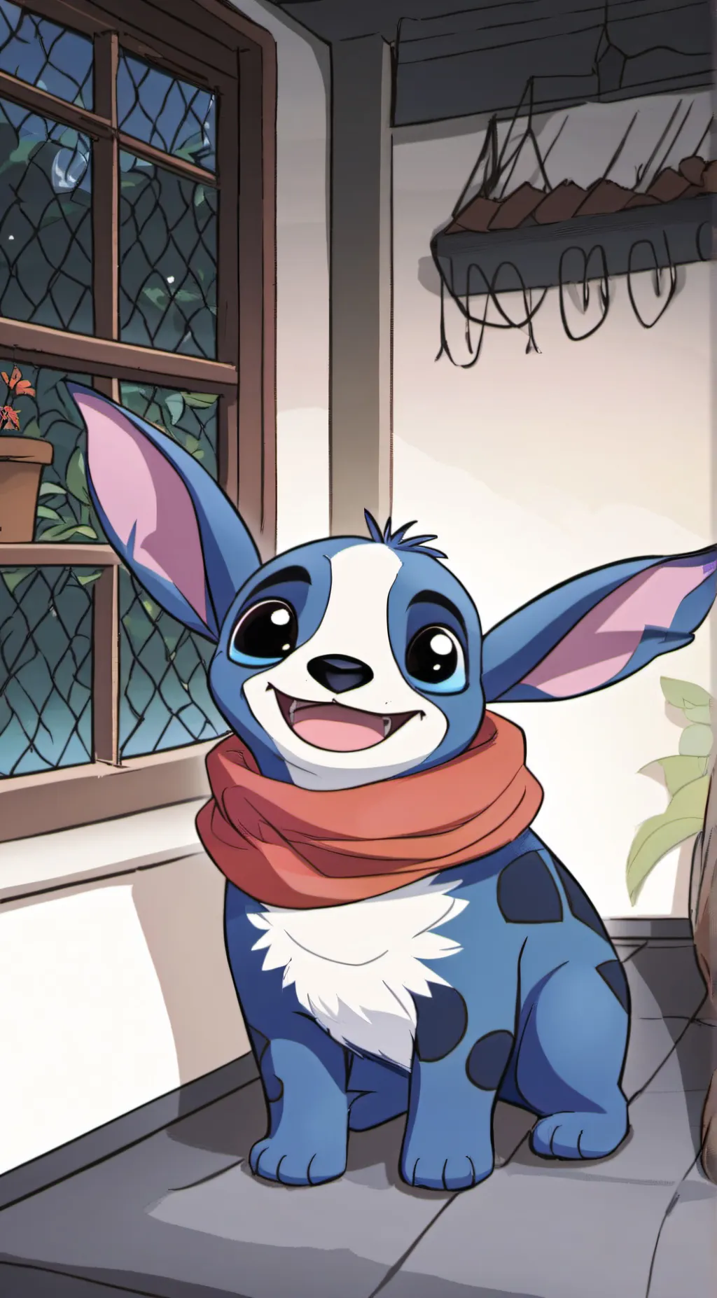 ai character: stitch background