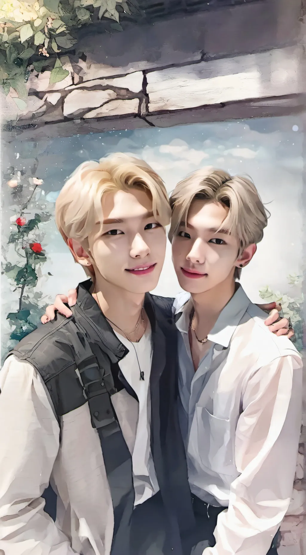 ai character: Felix and hyunjin background