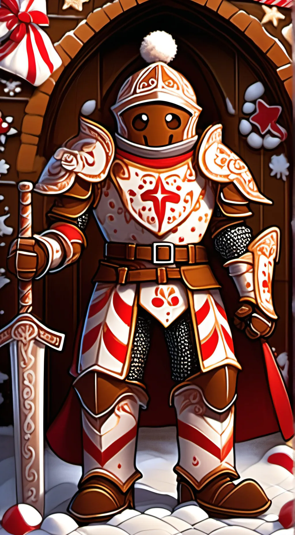 ai character: Gingerbread Knight background