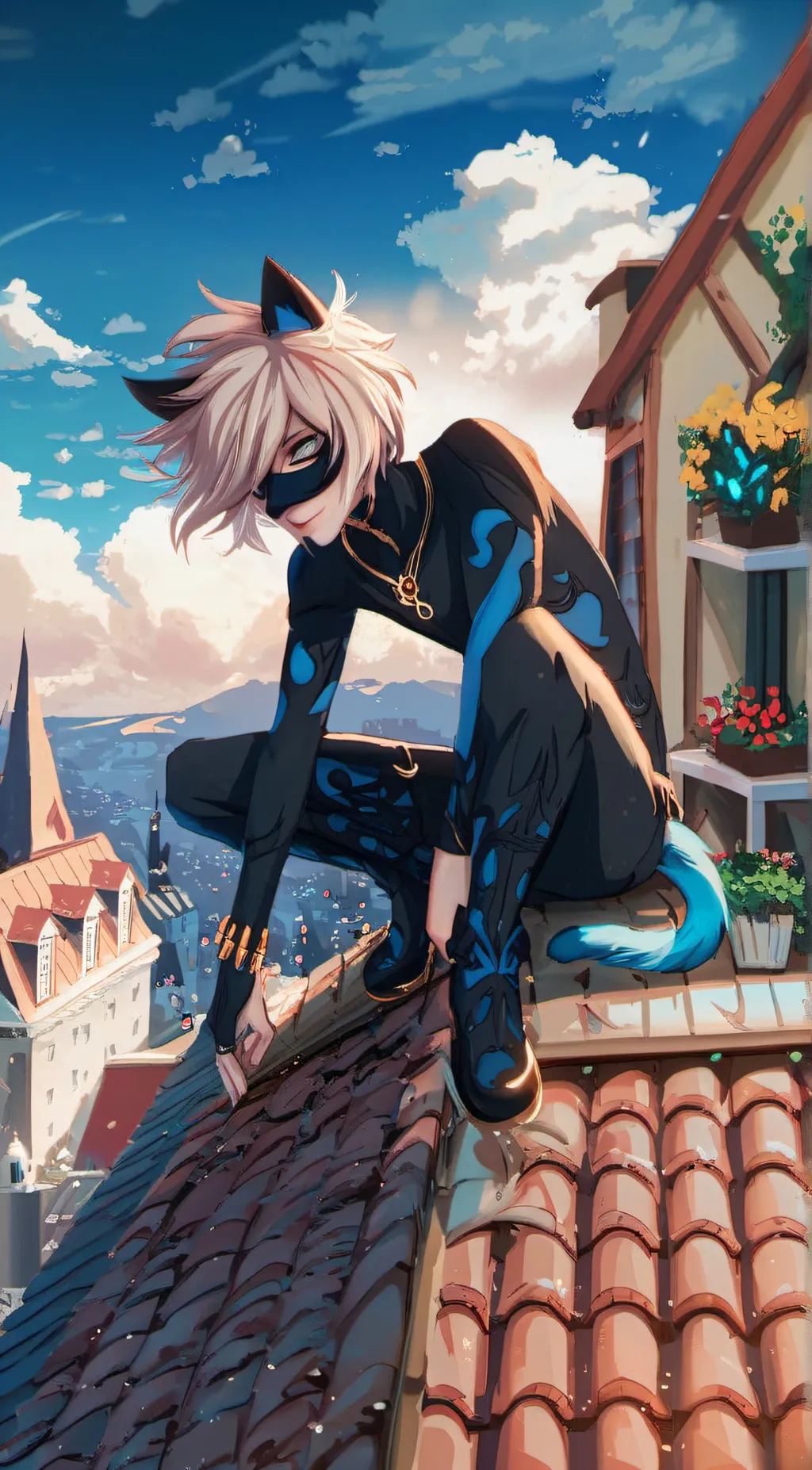 ai character: catnoir background