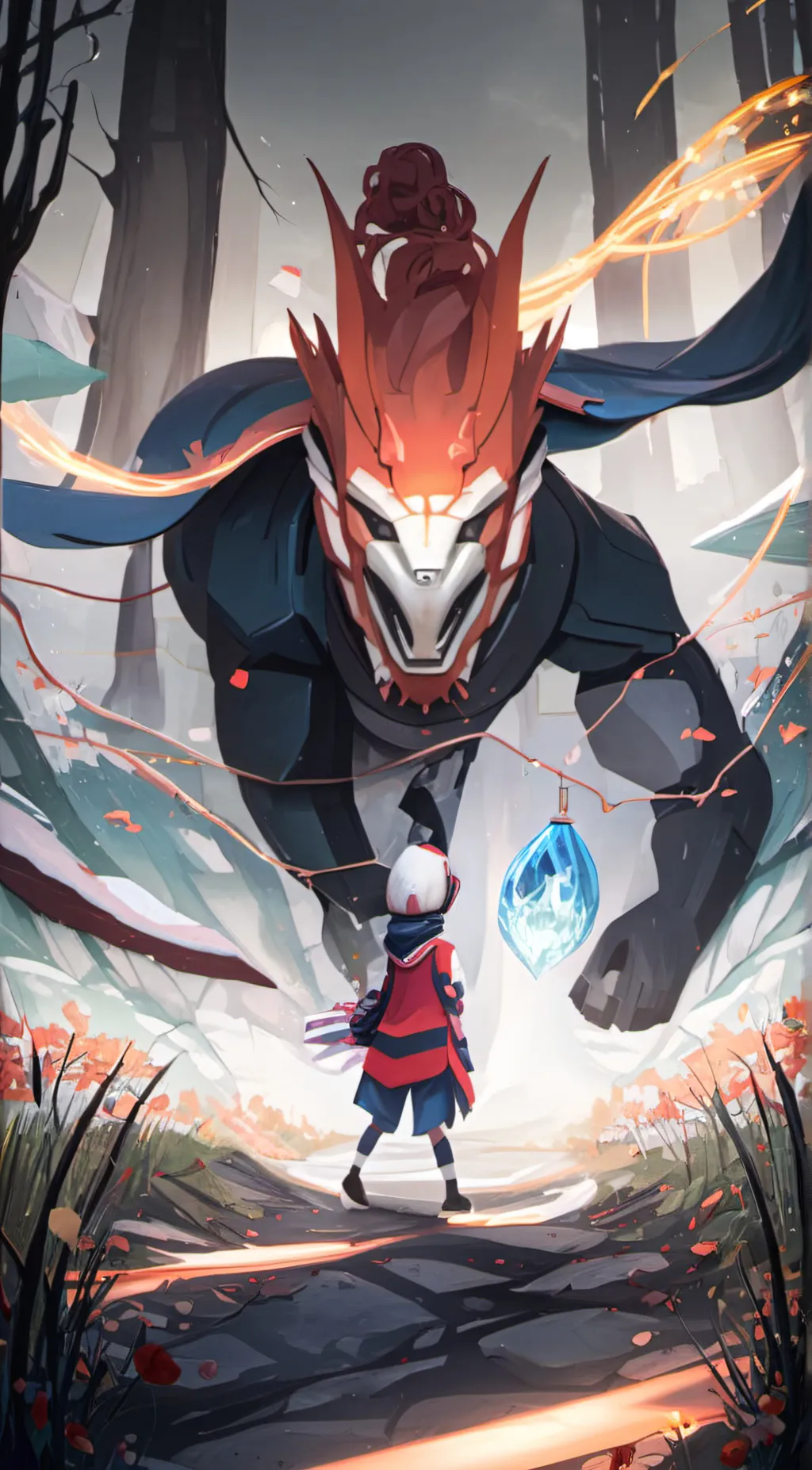 ai character: red man  background