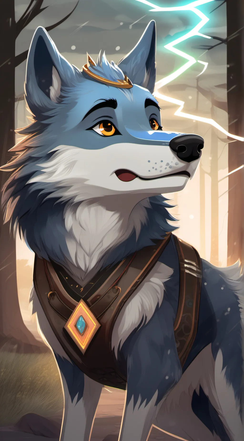 ai character: blu the wolf background