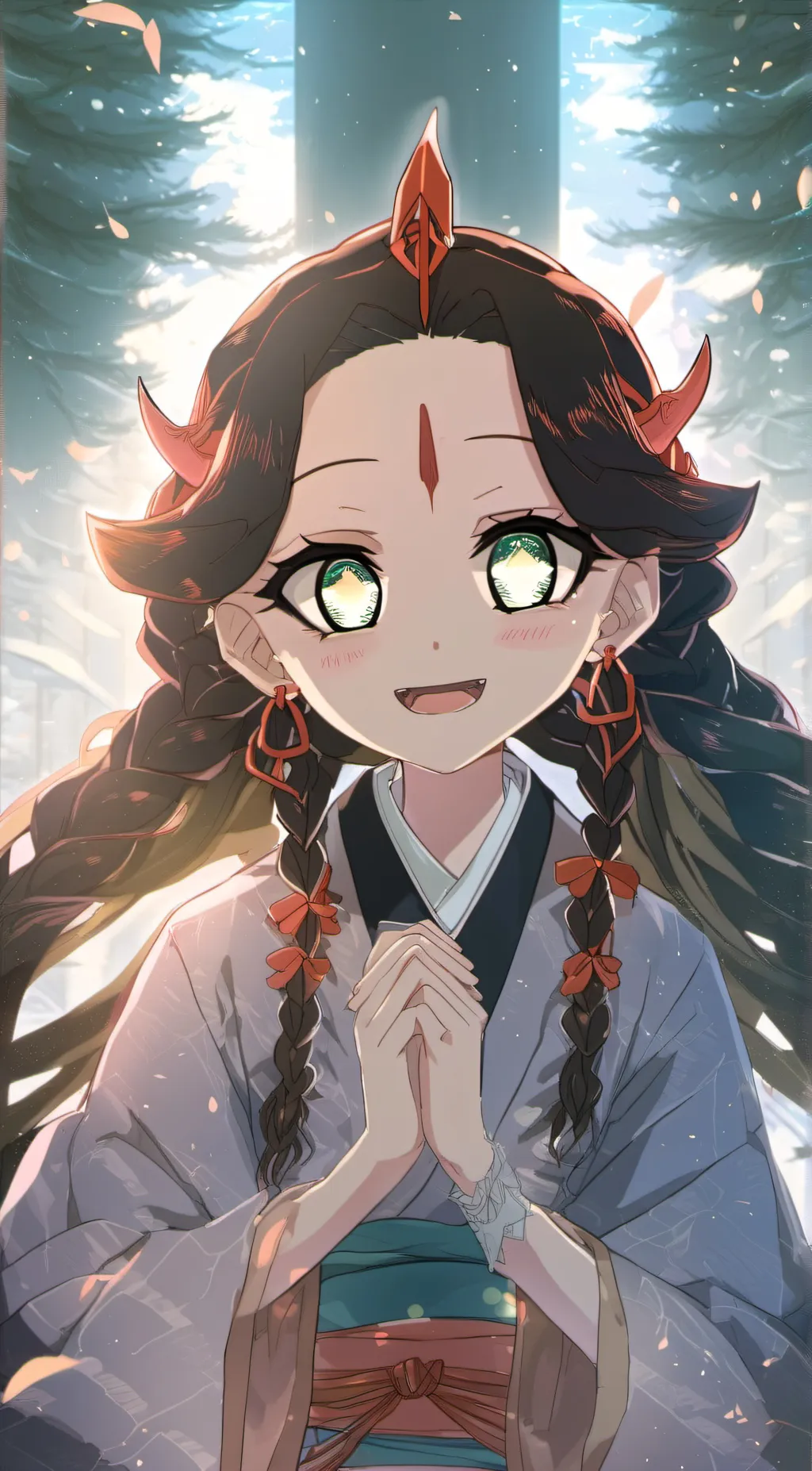 ai character: Nezuko🌺💮🌸 background