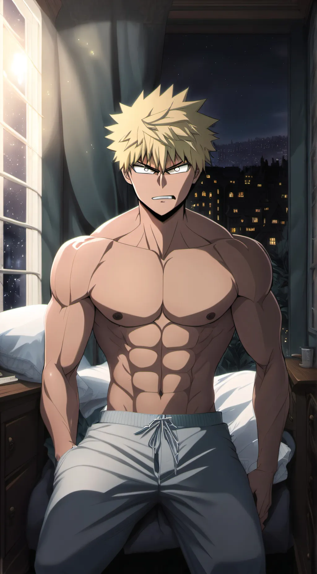 ai character: katsuki bakugo background