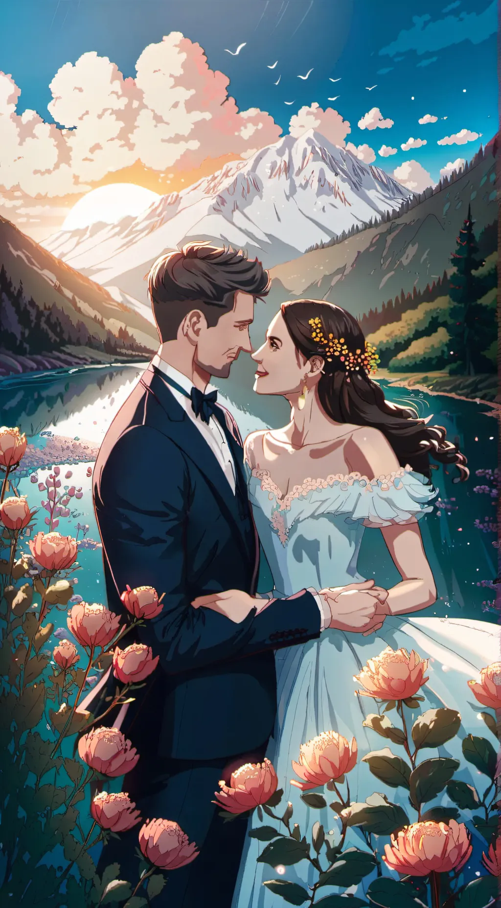 ai character: Love story background