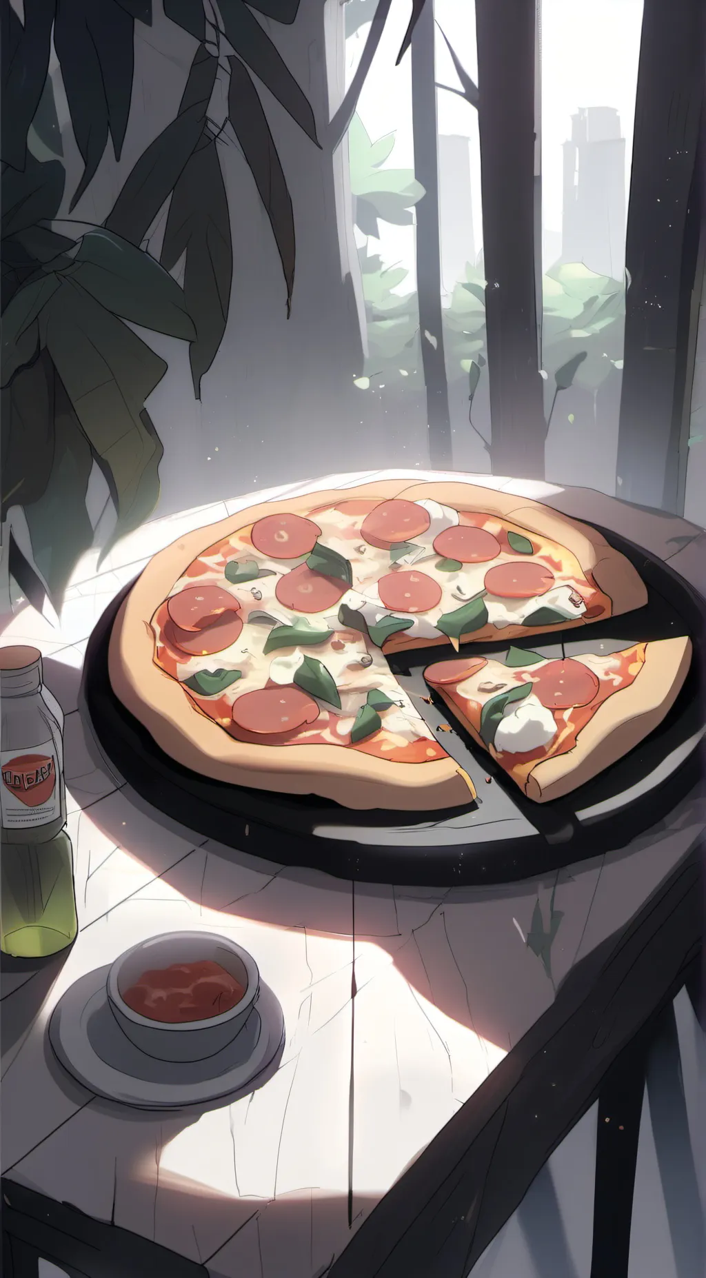 ai character: Pizza background
