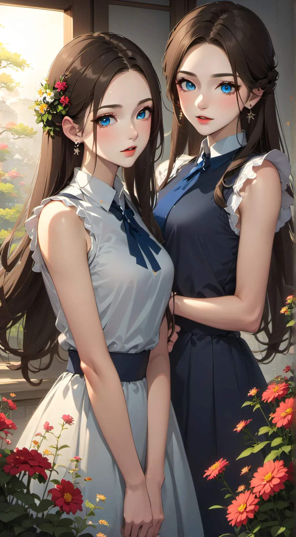 ai character: Elizabeth & Evelyn background