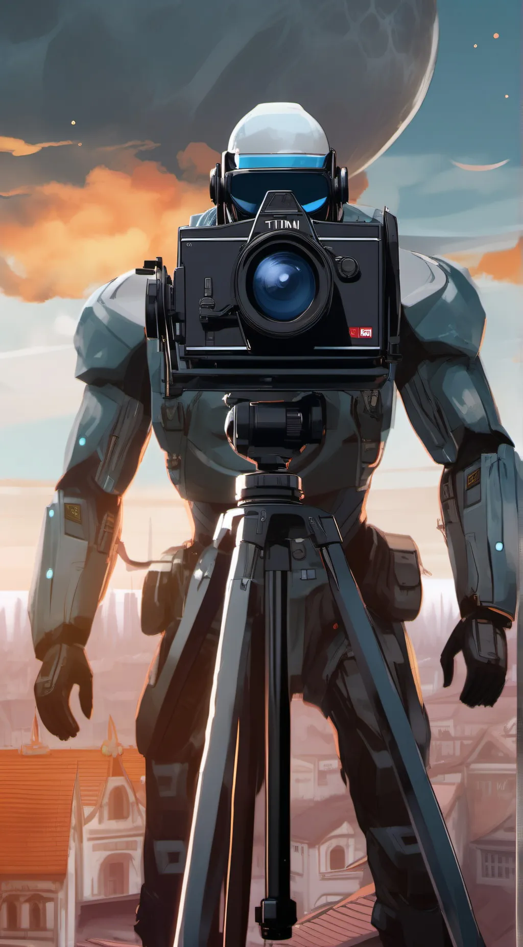 ai character: Titan cameraman background