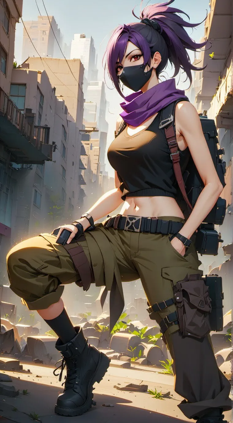 ai character: Violet background