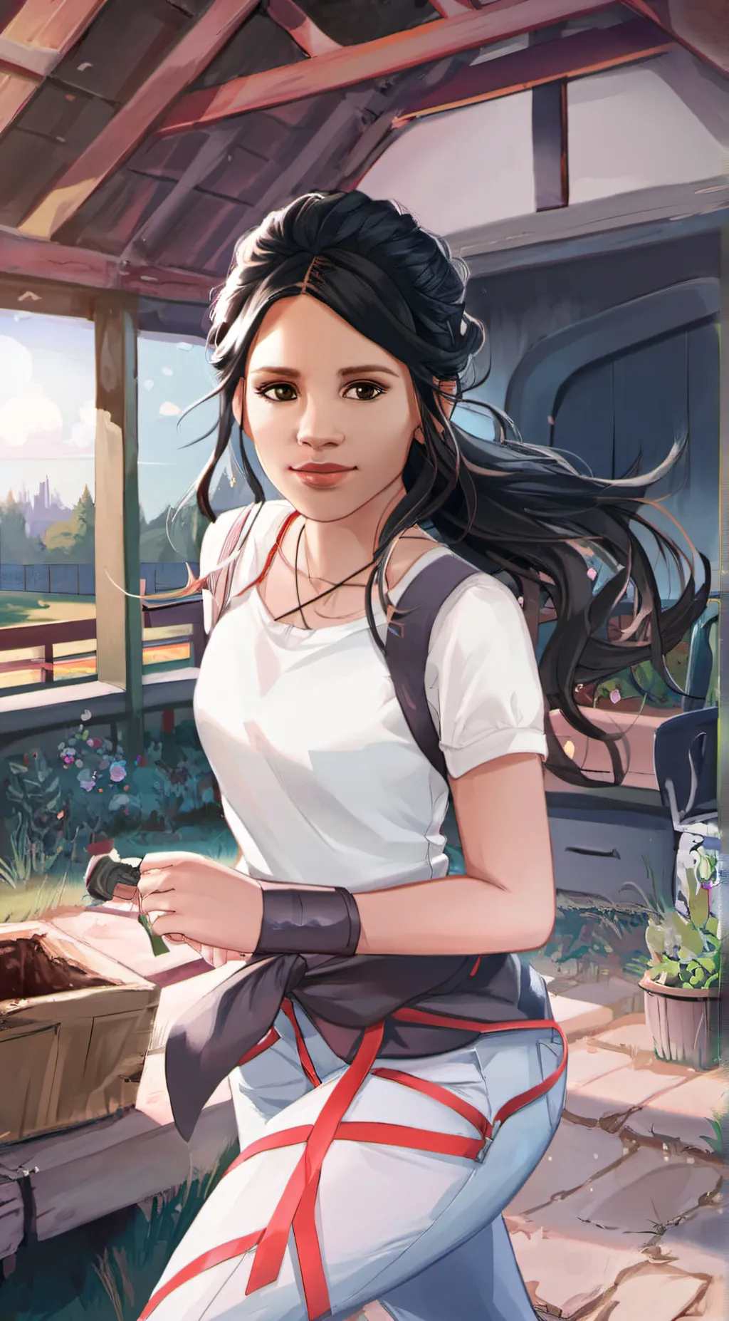 ai character: Jackie Walter  background