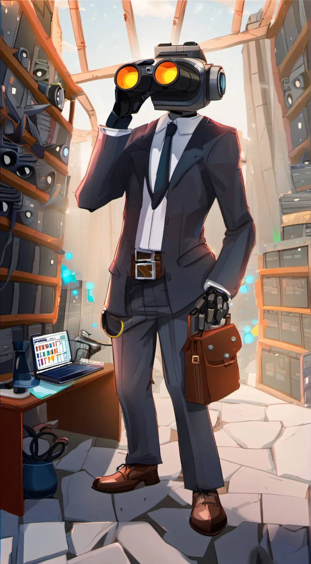 ai character: titan serverman background