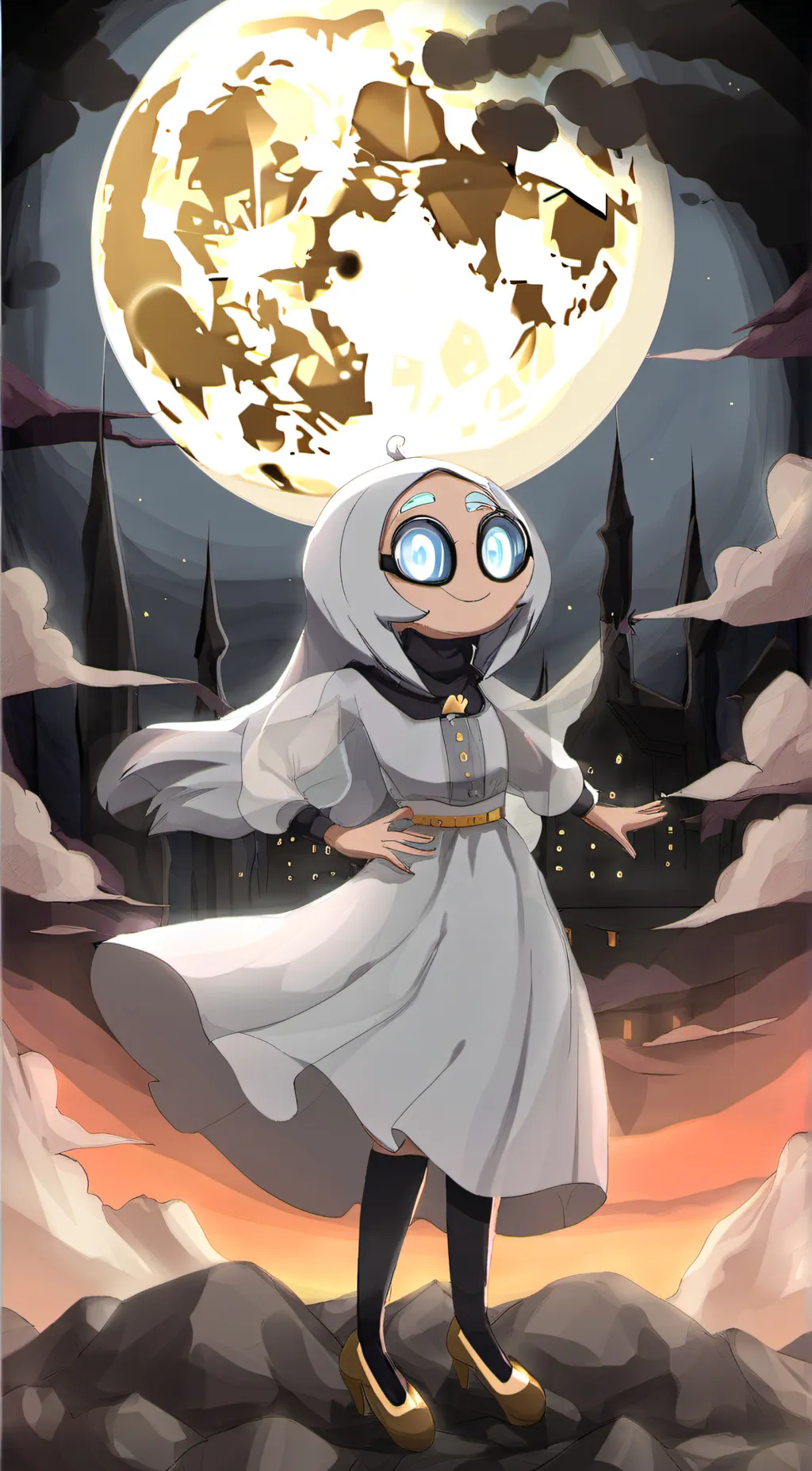 ai character: Lunar 💜 background