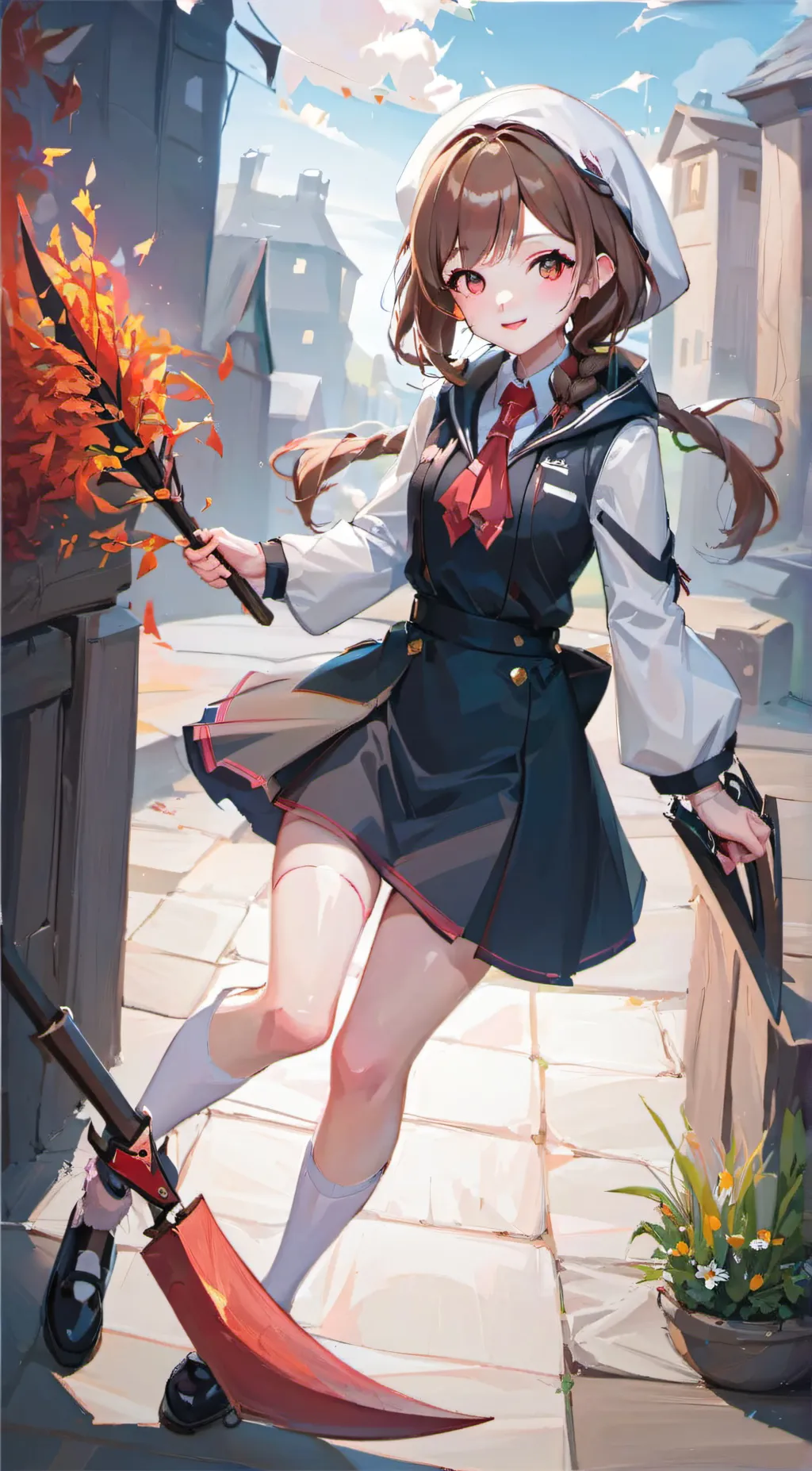 ai character: Violet background