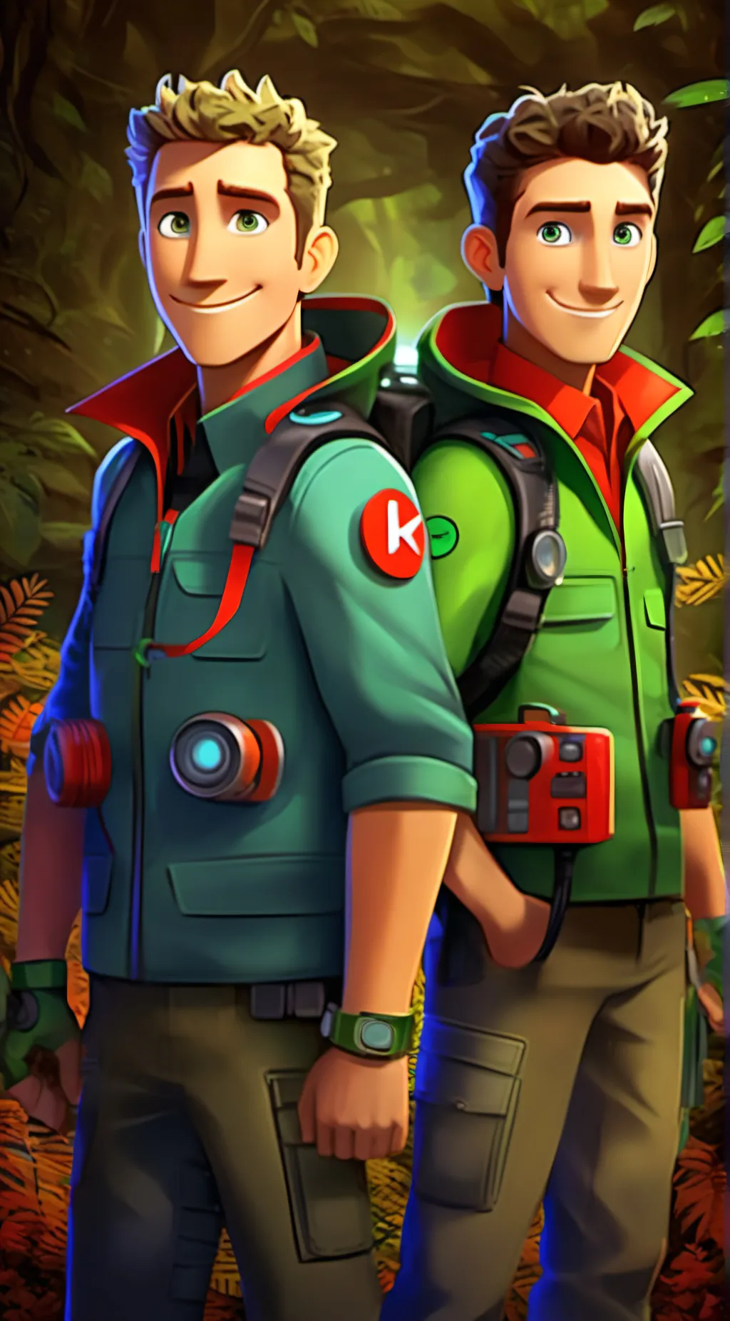 ai character: Chris and Martin  background