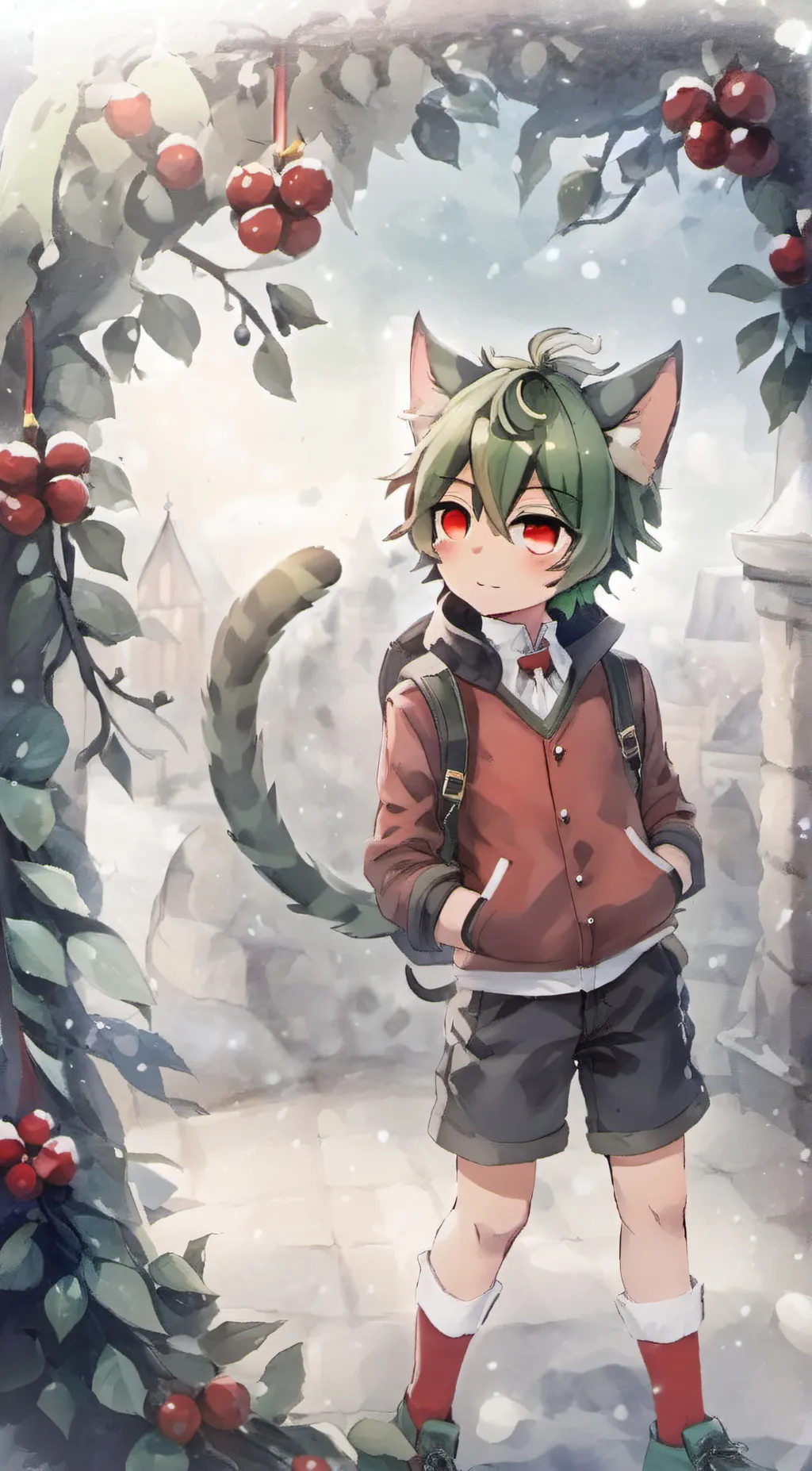 ai character: Mistletoe background