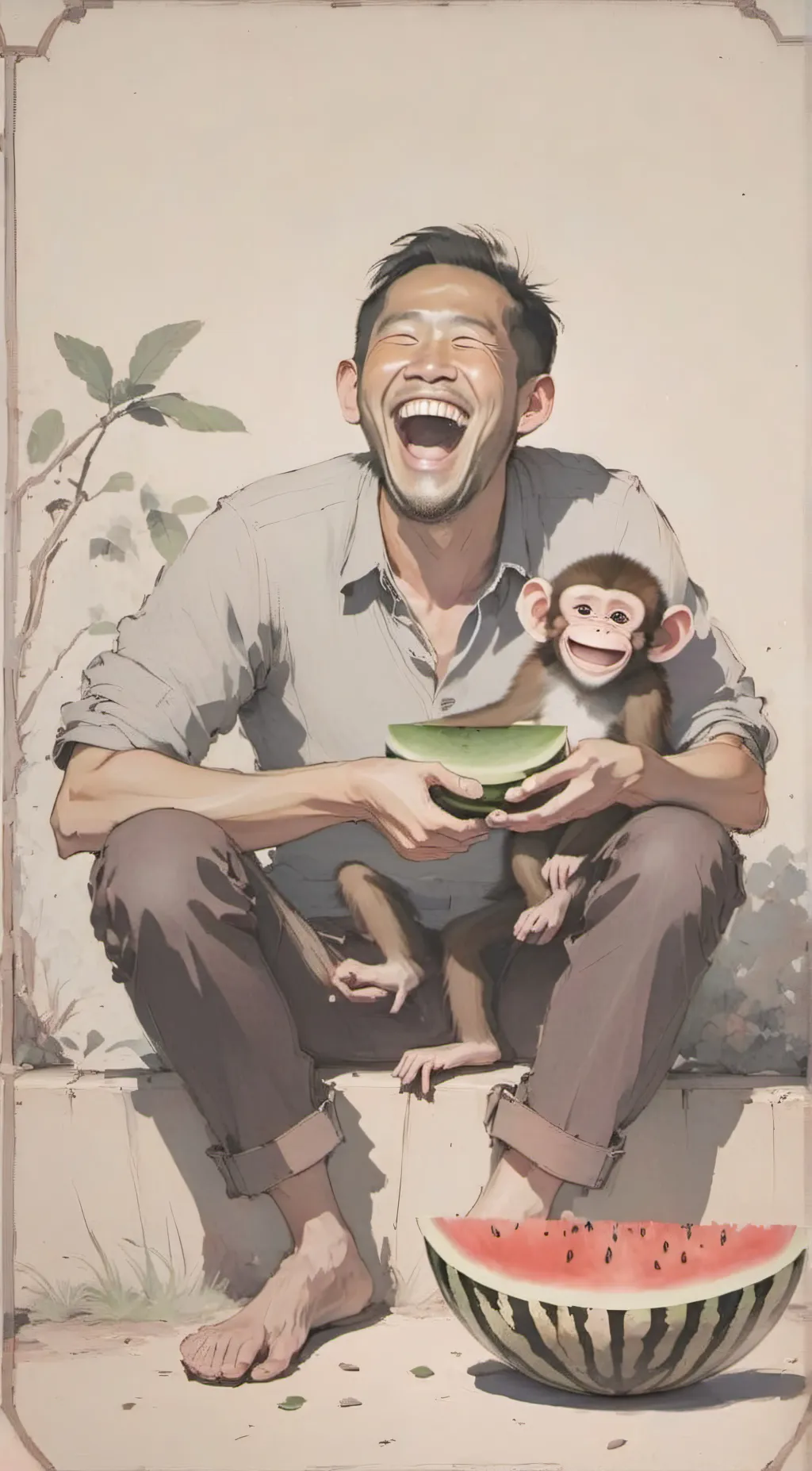 Talkie AI - Chat with Man eating a melon