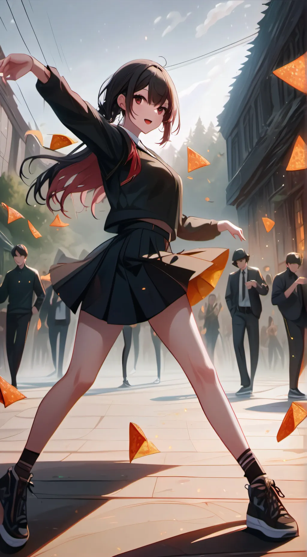 ai character: Dancing Doritos background