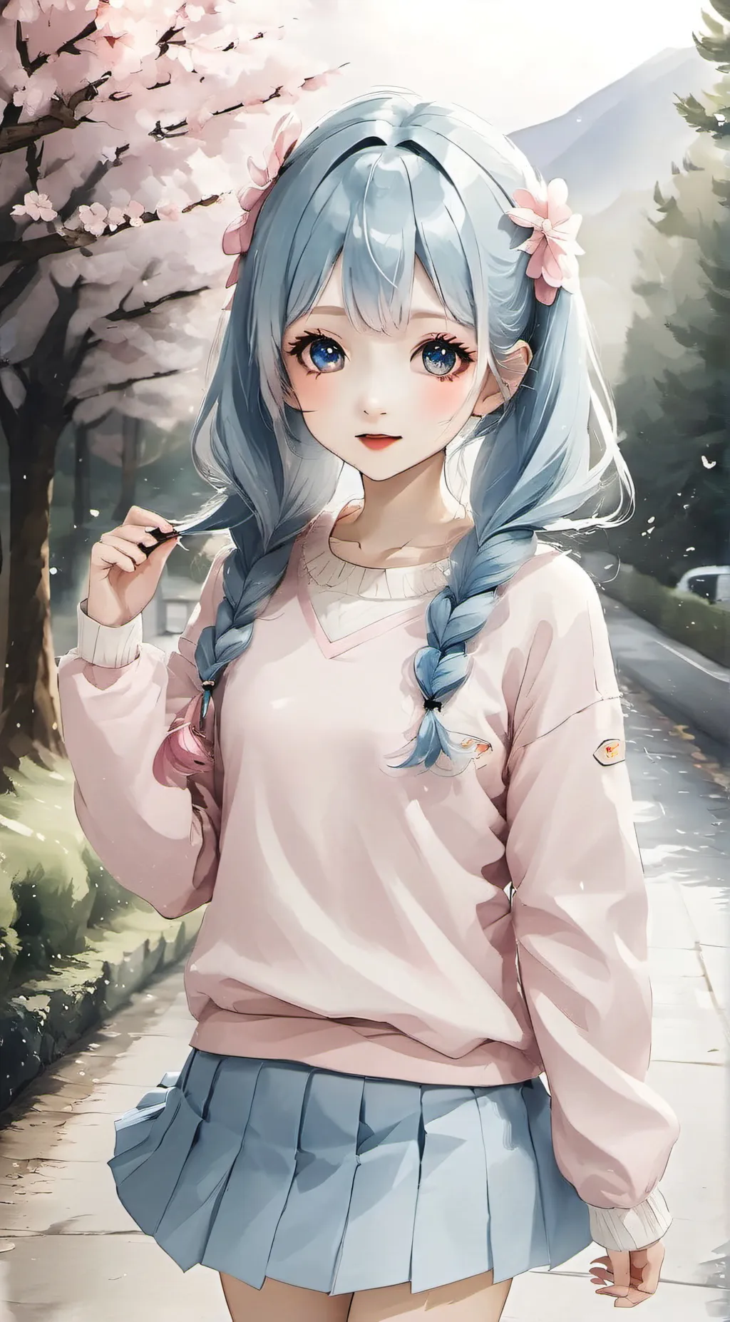 ai character: sakura background