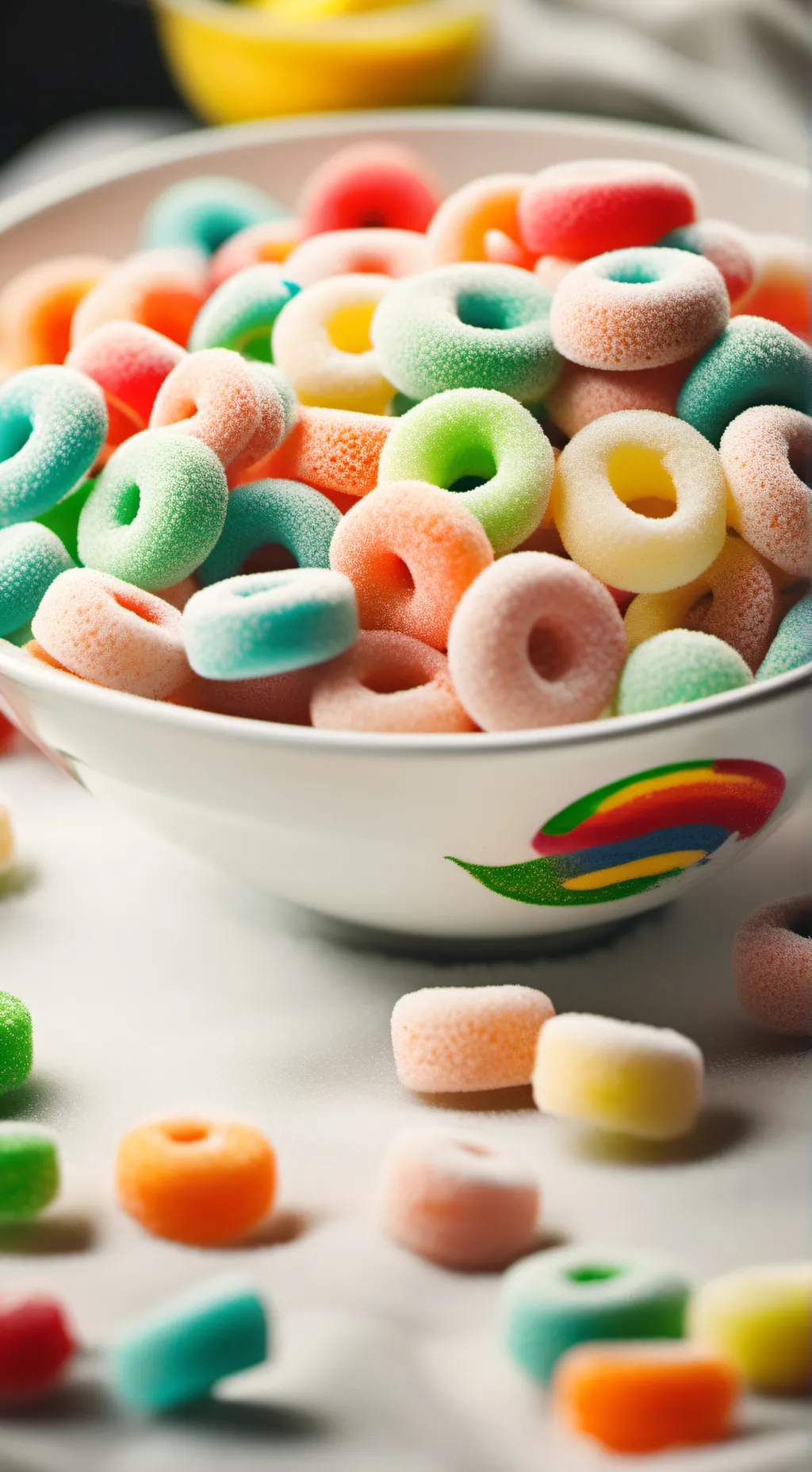 ai character: Froot Loops background